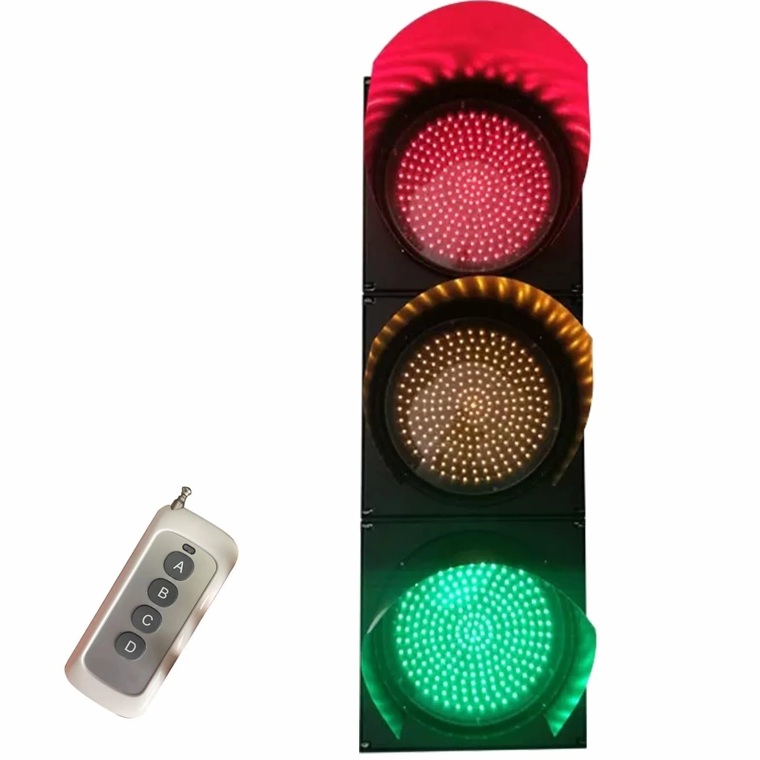 Sygnalizator świetlny LED 200 mm (8 cali), czerwone/żółte/zielone światło stopu ze zdalnym sterowaniem, przemysłowy sygnalizator świetlny drogowy(DC12V)
