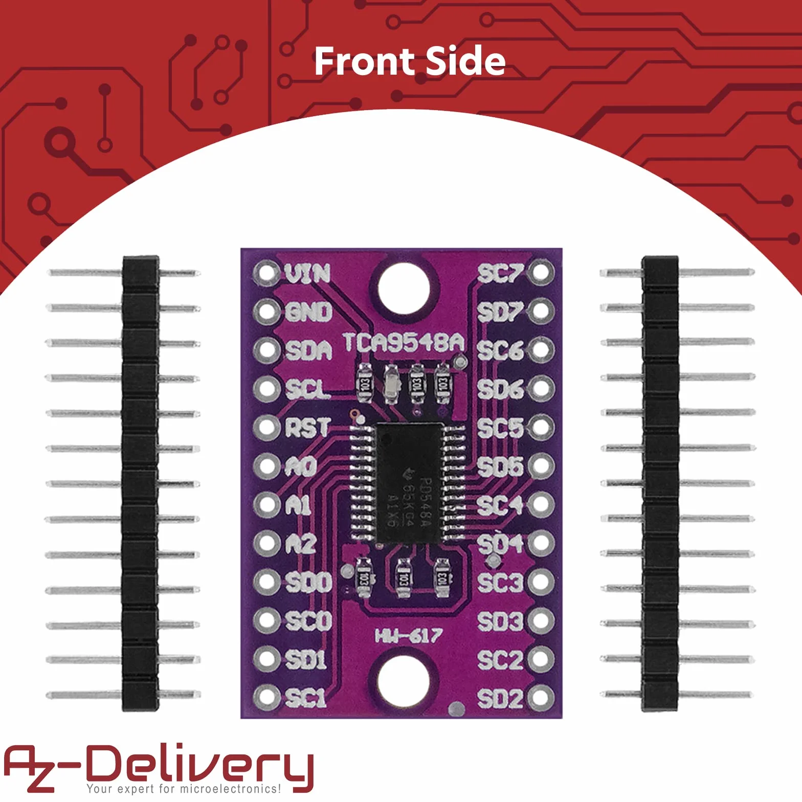 AZDelivery 3 x Multiplekser PCA9548A I2C 8-kanałowy multiplekser kompatybilny z Arduino w tym e-Book!