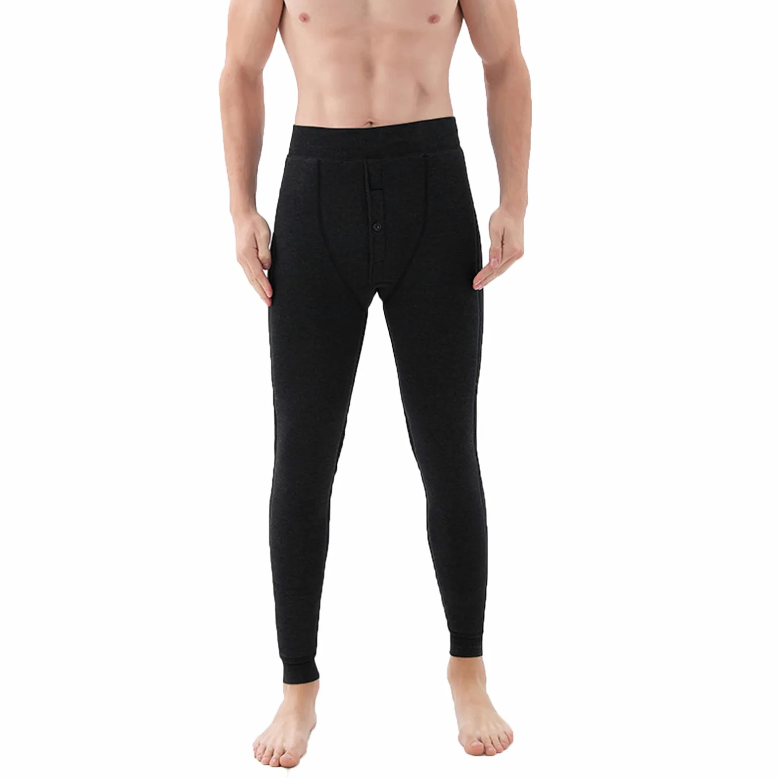 Męskie termiczne polarowe spodnie zimowe z wysokim stanem - ciężkie ciepłe legginsy z podszewką z kalesony na zimną pogodę, wygodne joggery z warstwą bazową, szare, 4XL