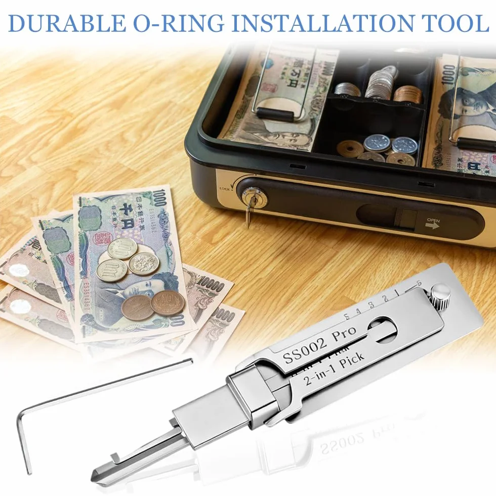 Zestaw 2 w 1 SS002 Pro Dietrich-Set dla S-Rillenschlösser Edelstahl-Schlüsseldecoder & Dietrichwerkzeug, Kompatibel mit Auto/Hausschlössern Leicht Präzise für Anfänger & Profis ss002 pro dietrich-set
