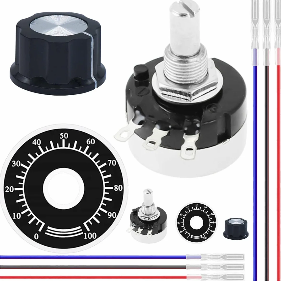 RV24YN20S B103 10K Single Rotary Film Potencjometr Obrotowy - 2-pak z pokrętłem pokrętła, dokładny pomiar, do regulacji prędkości falownika