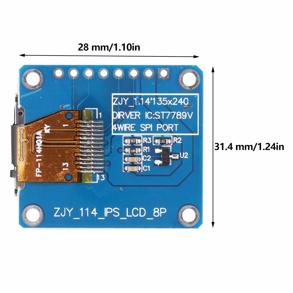 1,14 Cala Pełna Kolor 8pin ST7789 TFT Moduł Ekranu Wyświetlacza, rozdzielczość 135x240, Interfejs SPI, Widok IPS, łatwa Instalacja, Elementy Elektroniczne Trwałości, EPE w