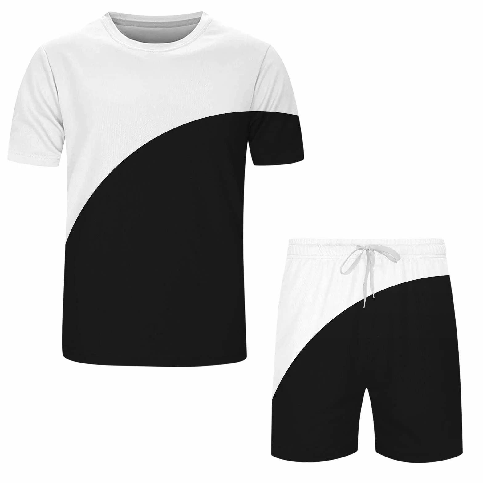 Letnie garnitury męskie eleganckie sportowe oddychające plus size bawełna szorty koszulki
