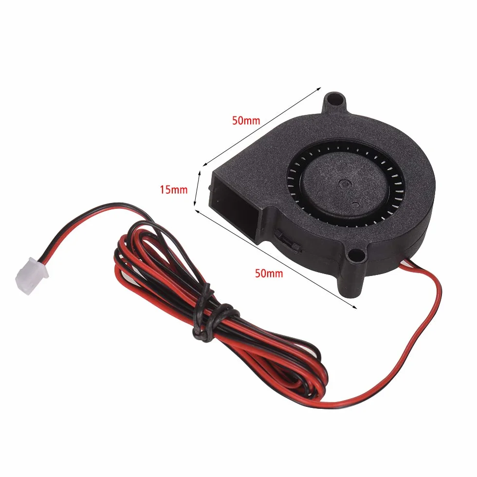 HUIOP Wentylator chłodzący, bezszczotkowy wentylator chłodzący 5015 DC 12 V 0,19 A Turbo mały ultra cichy wentylator przenoszący olej 6500 obr./min rozmiar 50 x 50 x 15 mm dla