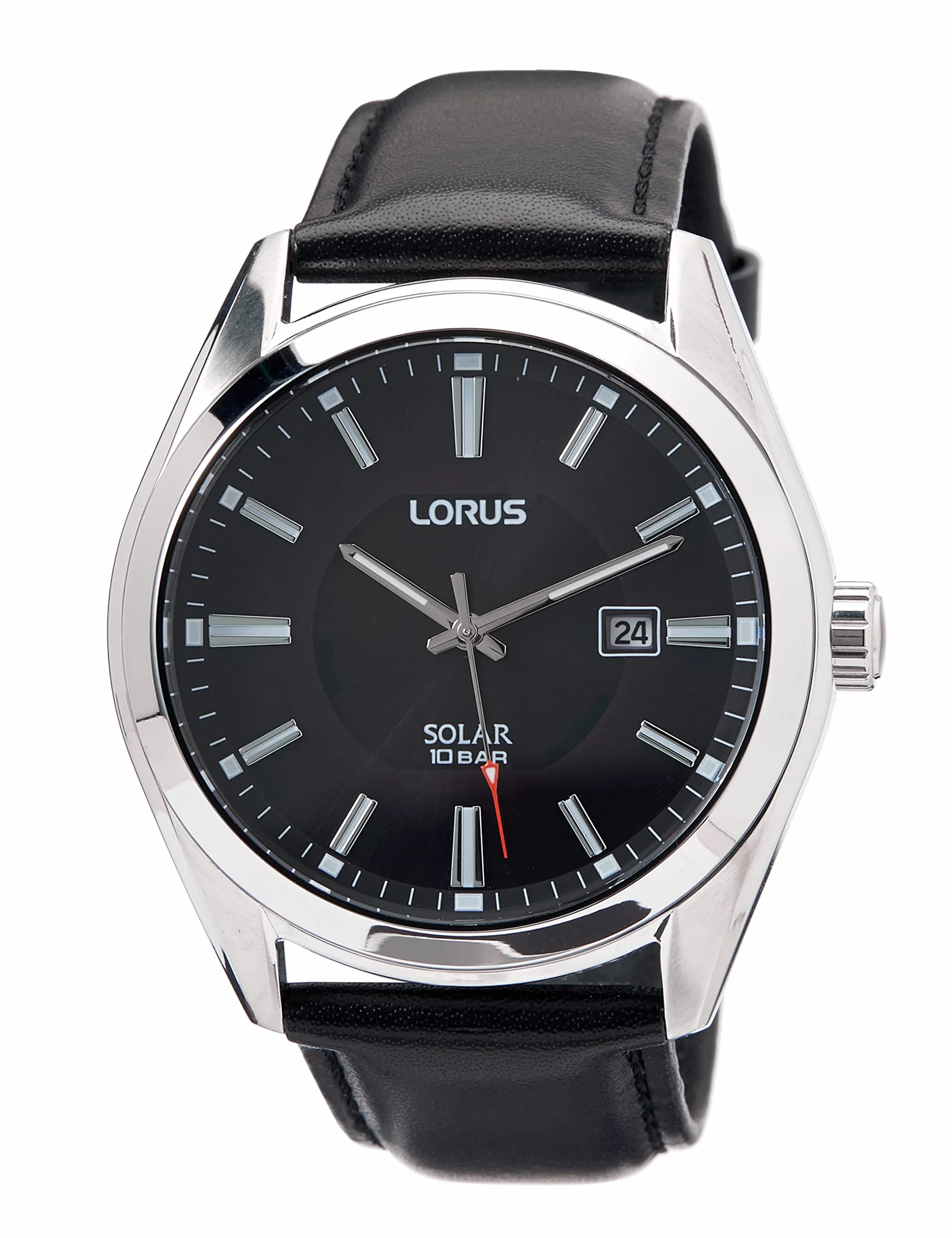Lorus analogowy męski zegarek na rękę Solar 32025152, czarny, Einheitsgröße, Pasek
