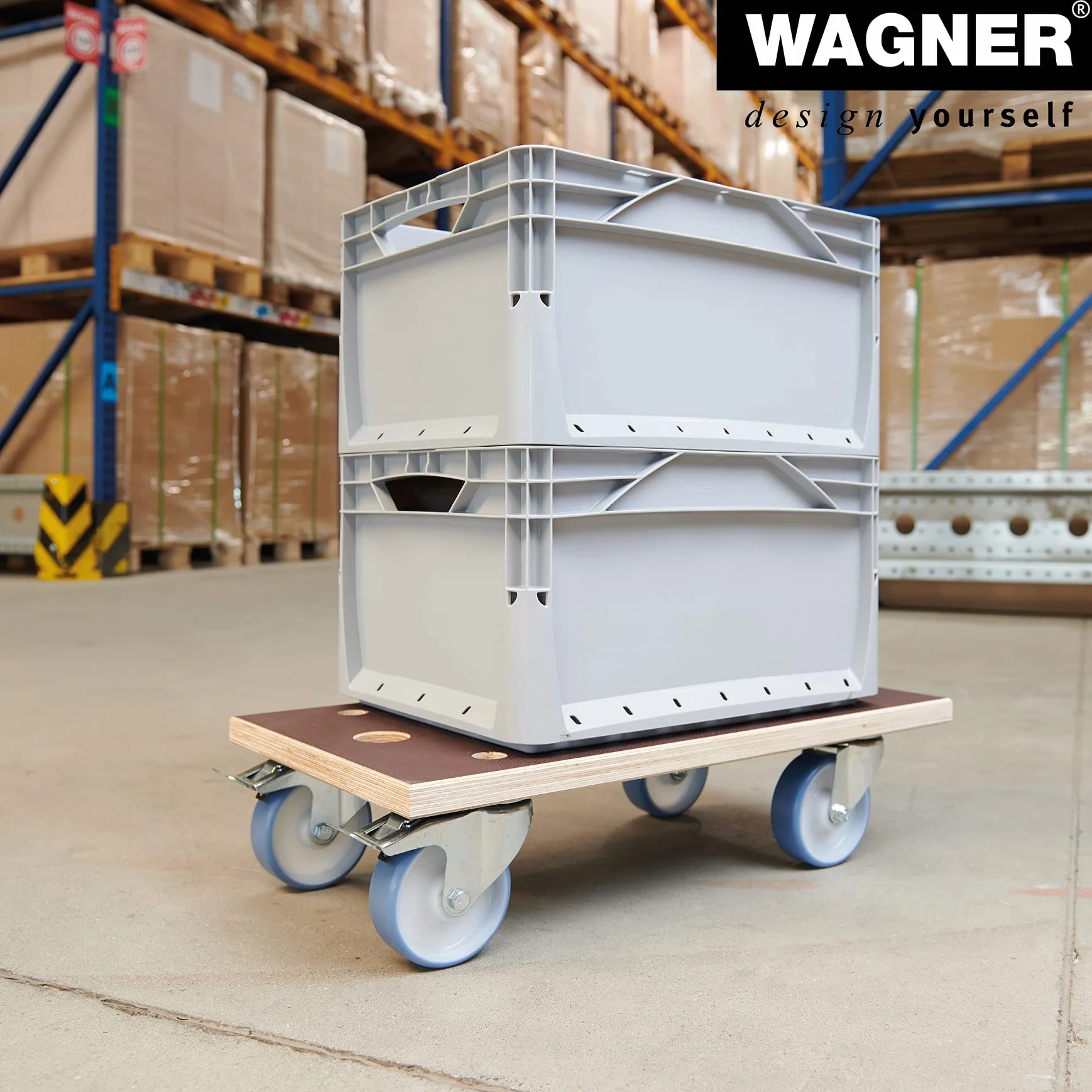 WAGNER przesuwna lalka MM 1341 I 57,5 x 30 cm - do mocno załadowanych pudełek, urządzeń i mebli I nośność 500 kg otwór do noszenia I powierzchnia antypoślizgowa I certyfikat FSC® - 20134101