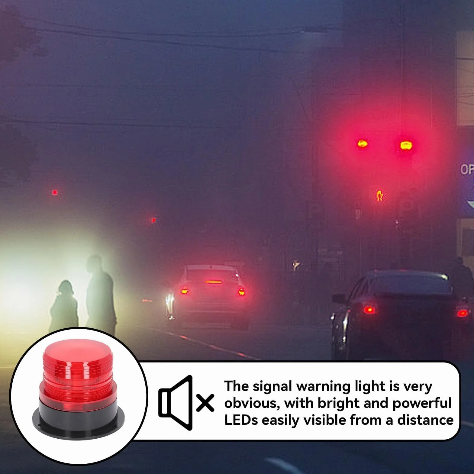 Przemysłowe okrągłe lampy ostrzegawcze LED, okrągłe, migające, obrotowe, stroboskopowe, obrotowe, elektryczne lampy sygnalizacyjne do użytku w sytuacjach awaryjnych, 12 A, 60 V, 3 W