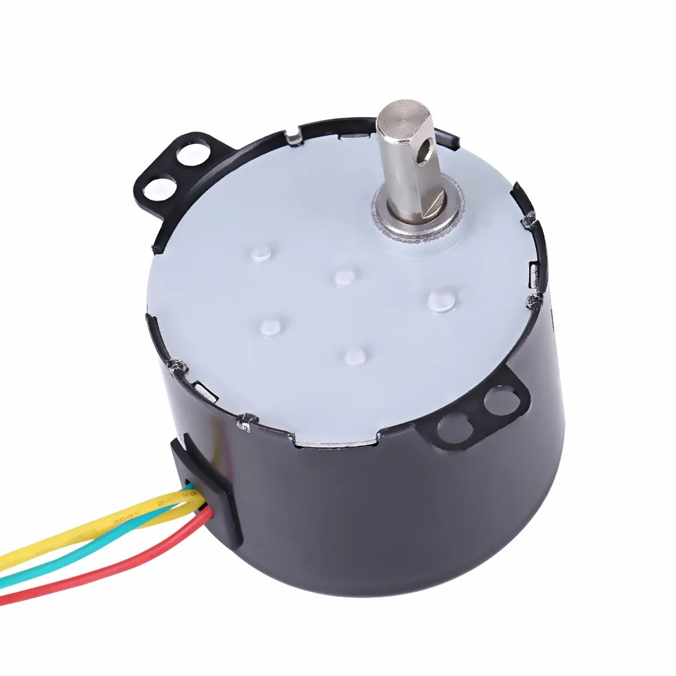 50KTYZ AC 220V 10W 0.5A Piccolo Motore sincrono a magnete permanente elettrico a bassa velocità CW/CCW 2.5/20RMP ad alta coppia in metallo orientato per giradischi girarrosto (2.5 RMP)