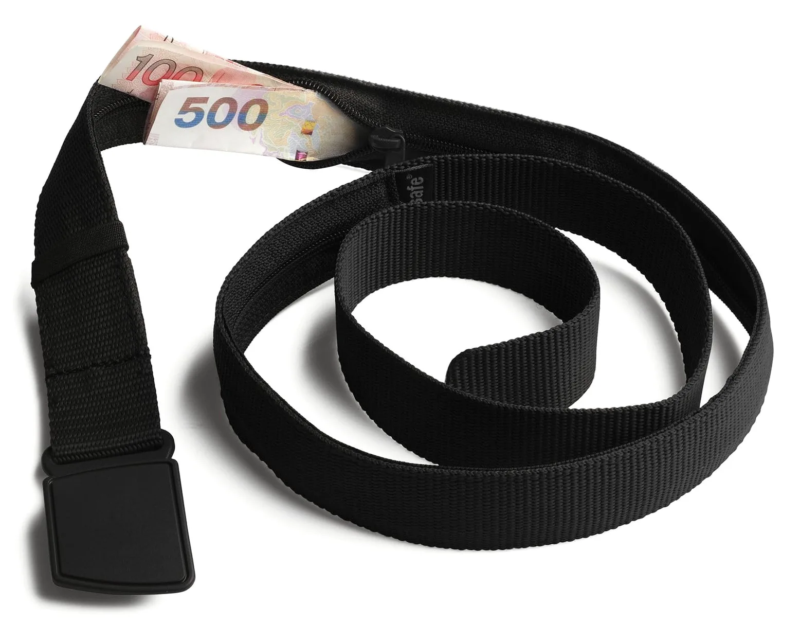 Pacsafe Portfel podróżny Cashsafe - Gürtel mit Wertfach, Czarny, 30 cm, Pas pieniędzy