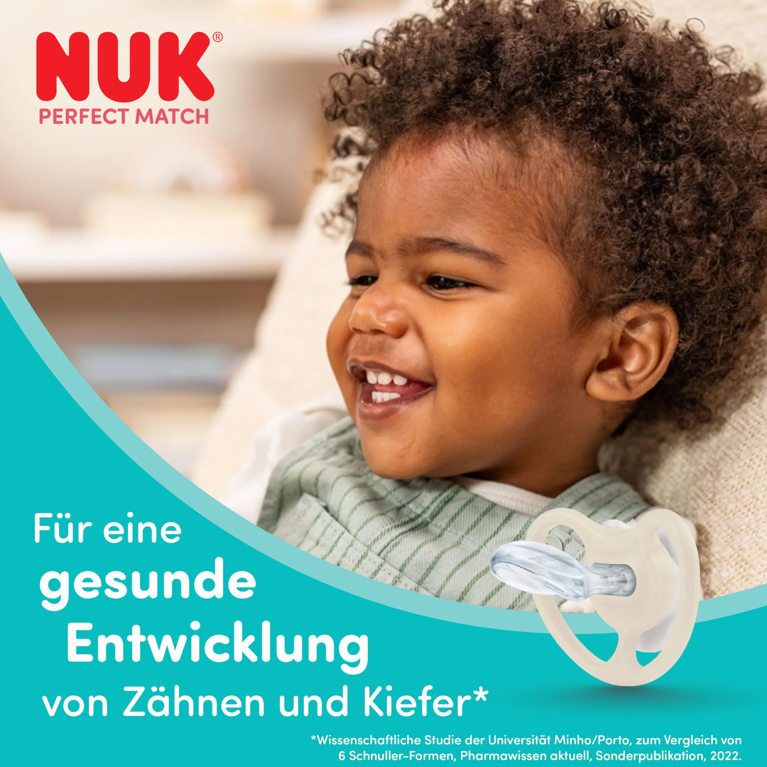 NUK Perfect Match Air Smoczki | 6-18 miesięcy | Ortodontyczne smoczki wspomagające przepływ powietrza i zapobiegające odparzeniom | 95% akceptacji przez niemowlęta** | Lew i Zebra | 2 sztuki
