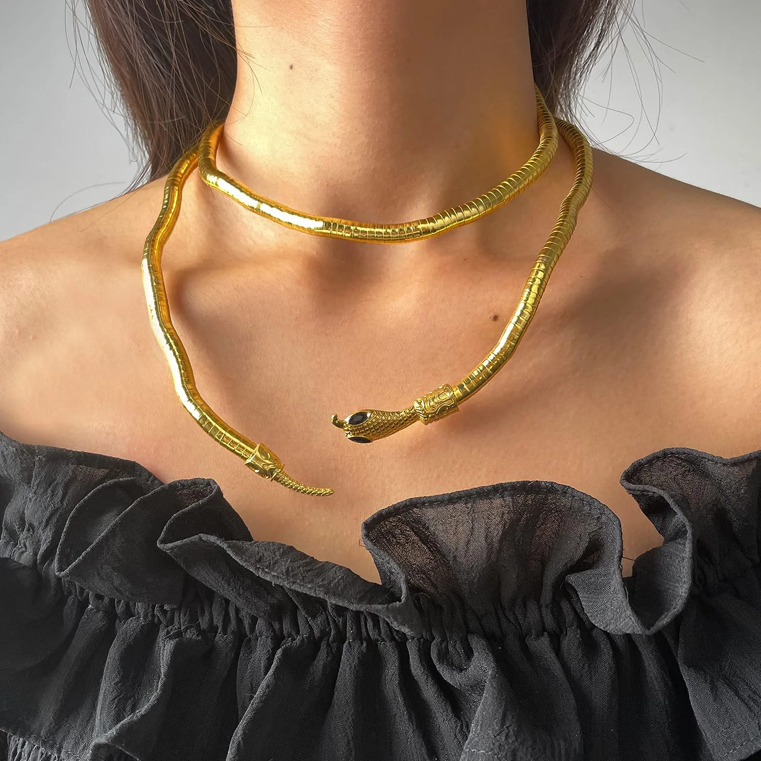 Moguri Naszyjnik Wężowy, Biżuteria, Łańcuszek, Złoty, Snake, Bransoletka na Ramię, Choker, Gumowa