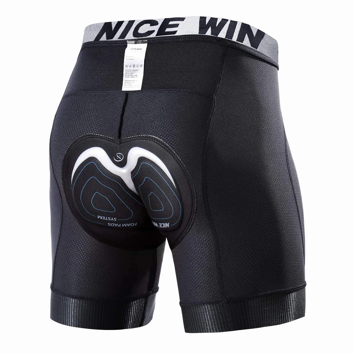 NICEWIN Męskie wyściełane spodenki rowerowe 4D antypoślizgowe nogawki bielizna rowerowa szeroki pas jazda na rowerze rower motocykl majtki