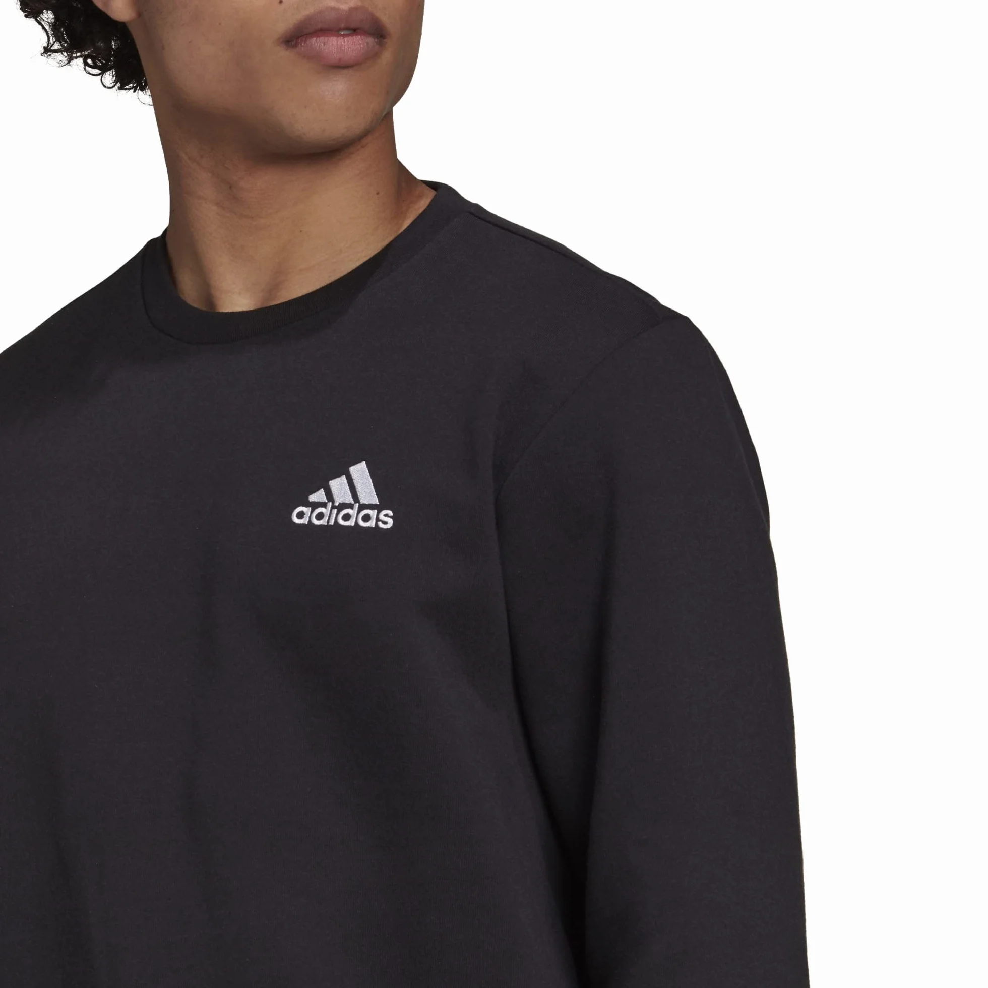 adidas Mężczyźni FEELCOZY ESSENTIALS FLEECE SWEATSHIRT, Black/White, M