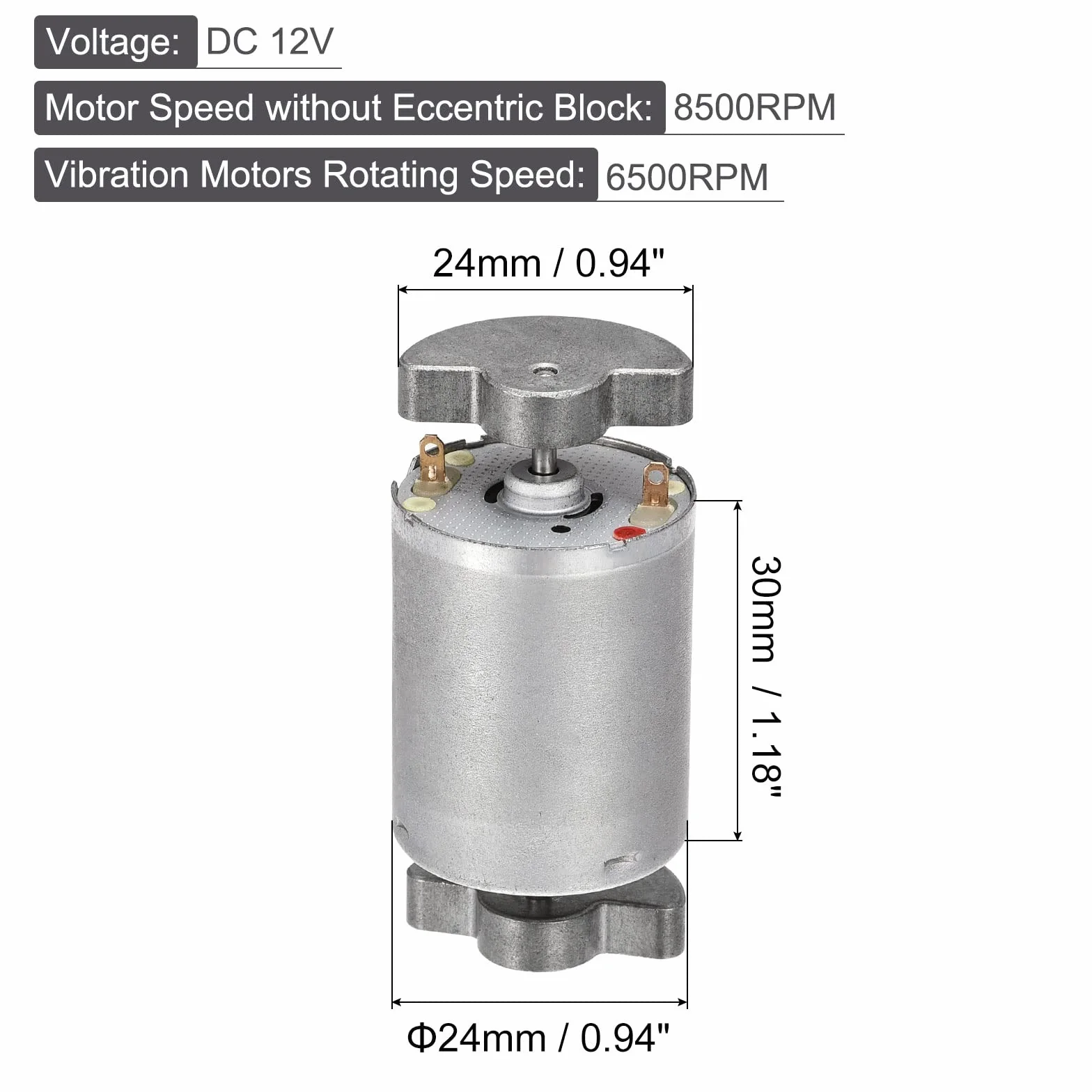 sourcing map Silnik wibracyjny DC 12 V 6500 obr./min Silny silnik wibracyjny Silnik wibracyjny do domu DIY Masażer