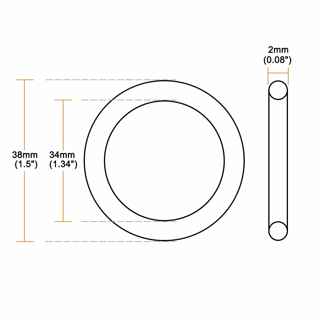 sourcing map 10 szt. o-ringów kauczukowych nitrylowych 34 mm x 38 mm x 2 mm pierścienie uszczelniające gumowa uszczelka DE