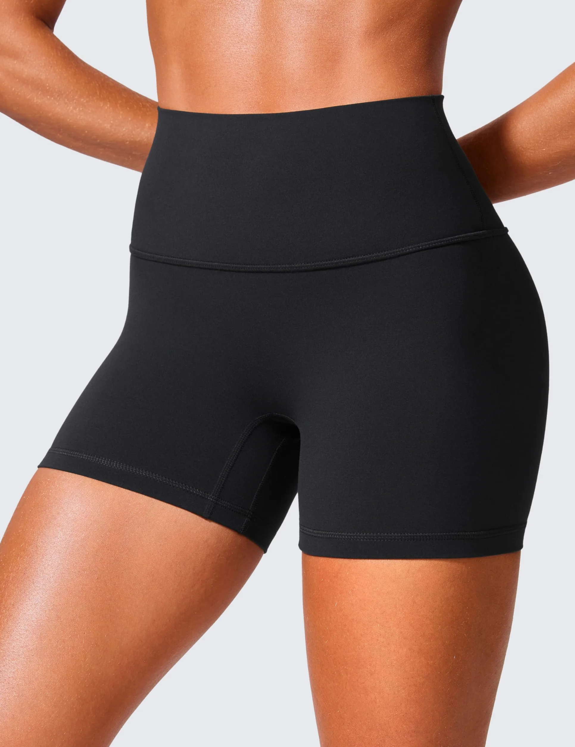 CRZ YOGA Secretsculpt damskie spodenki Butterlift z wysokim stanem i marszczonymi pośladkami 4/6 cale bez przednich szwów trening na siłowni