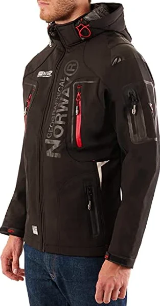 Geographical Norway BELL męska kurtka softshellowa, zimowa kurtka polarowa z kapturem, odzież z długim rękawem, męska parka