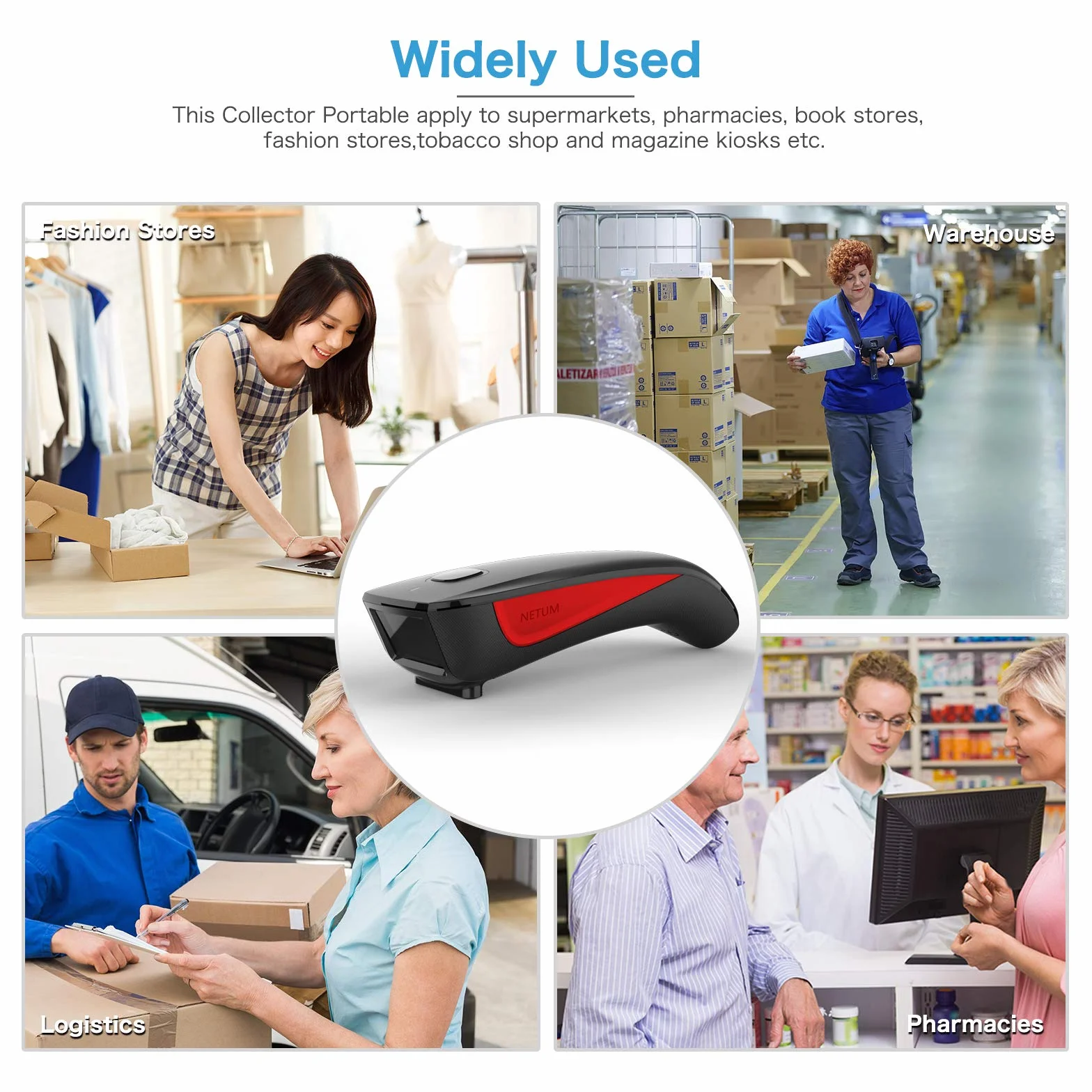 NETUM C990 Skaner kodów kreskowych Bluetooth 2D QR Bezprzewodowy kompatybilny, mały skaner kodów QR USB 1D 2D do inwentaryzacji, czytnik kodów kreskowych na tablet iPhone iPad Android iOS PC POS