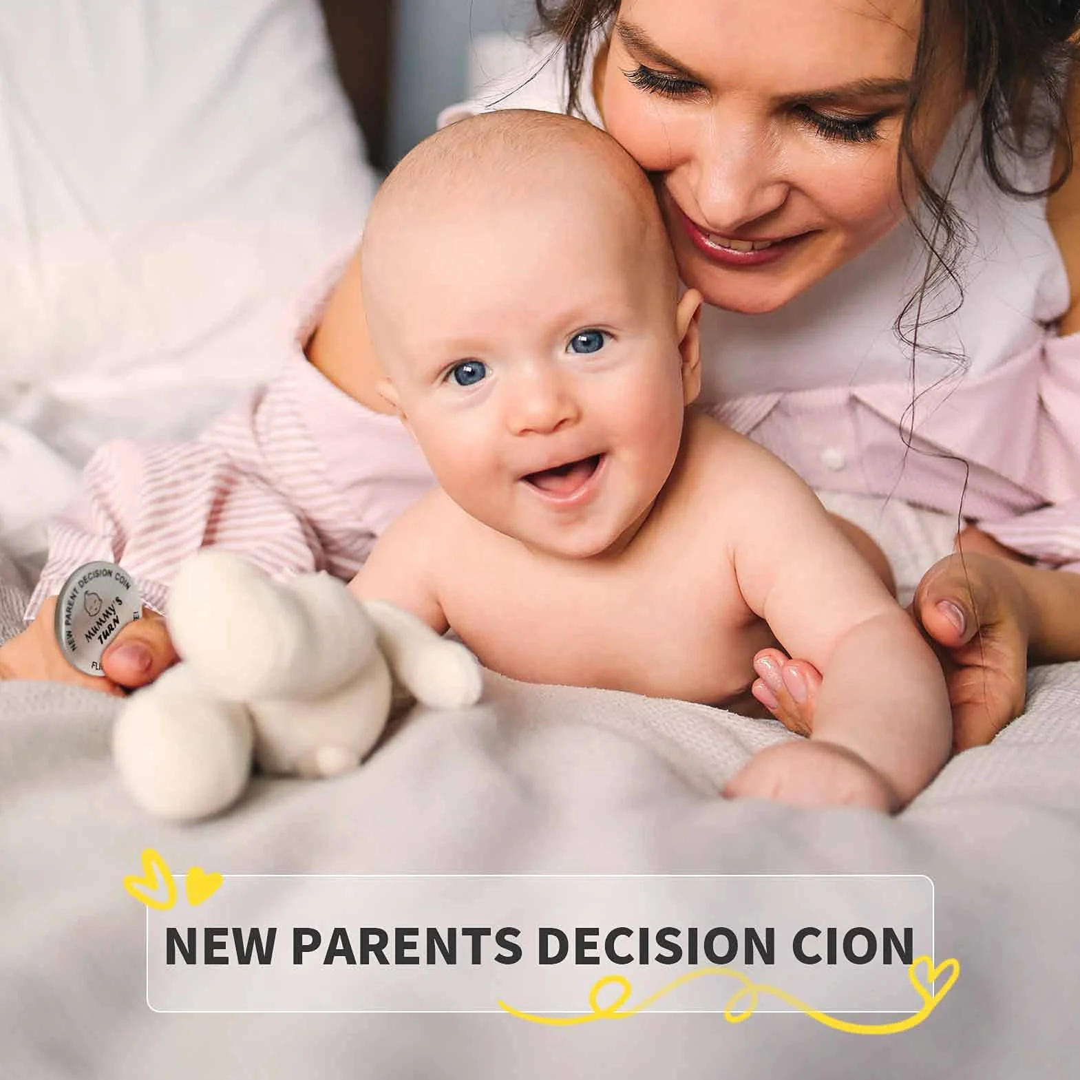 Moneta Decyzji Nowych Rodziców,Kucheed Nowy Prezent dla Dziecka Prezent Ciążowy dla Pierwszego Razu Mama Tata,Pierwszy Dzień Matki Boże Narodzenie Prezent Urodzinowy,Dwustronna Moneta