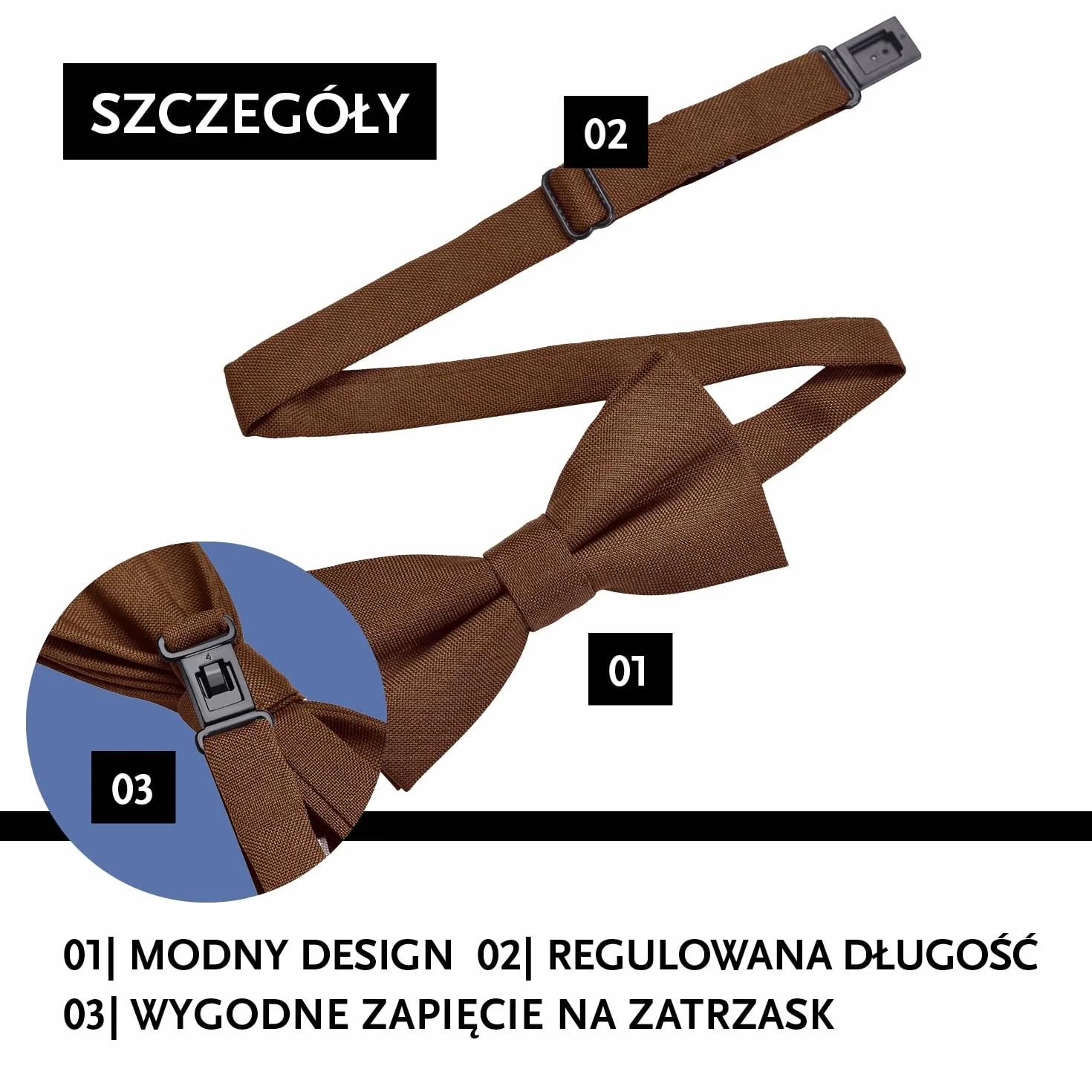 DonDon Muszka męska dla chłopców lub niemowląt matowa, zawiązana i regulowana, wykonana z bawełny gabardynowej – uroczysty dodatek na ślub, komunię i uroczystości