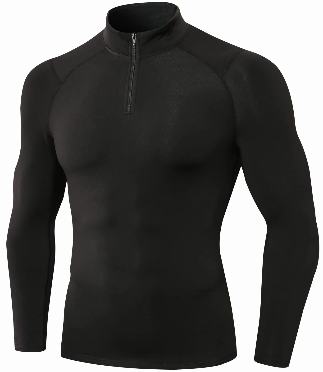 SEAUR Męska koszulka kompresyjna z długim rękawem, zamek błyskawiczny 1/4, koszulka sportowa, krój slim fit, ciepła koszulka funkcyjna, oddychająca koszulka z długim rękawem, do fitnessu, uprawiania sportu, biegania, jazdy na rowerze, S, M, L, XL, XXL