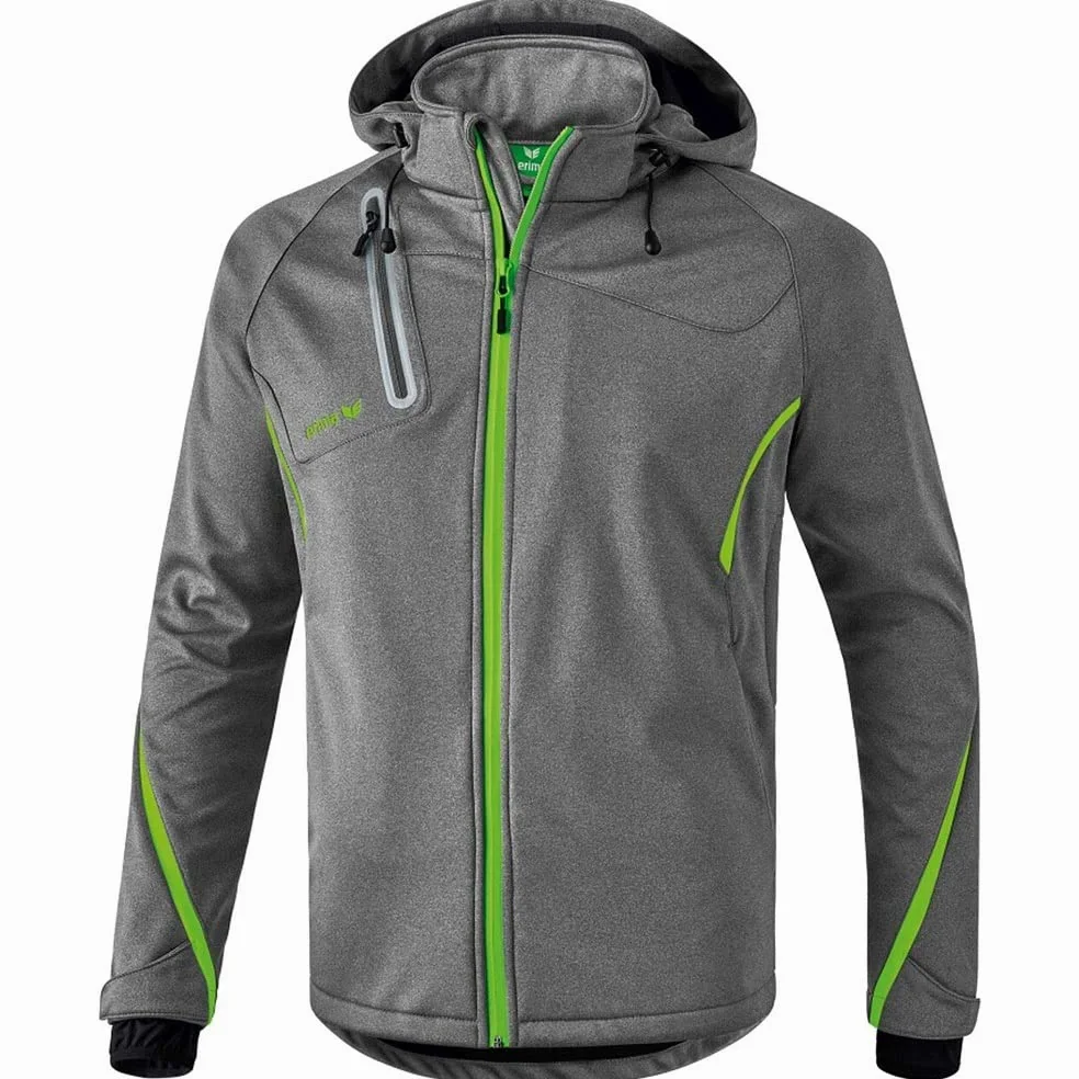 Erima Mężczyźni Kurtka softshell Function (9060710), szary melanż/green gecko, XL
