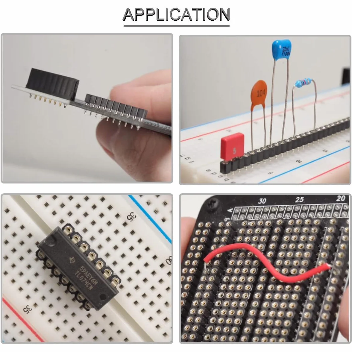 5 szt. 1 x 40 P 2,54 mm okrągły otwór żeński nagłówek cyna pojedynczy rząd 40 pinów PCB IC kryształowe złącze gniazda