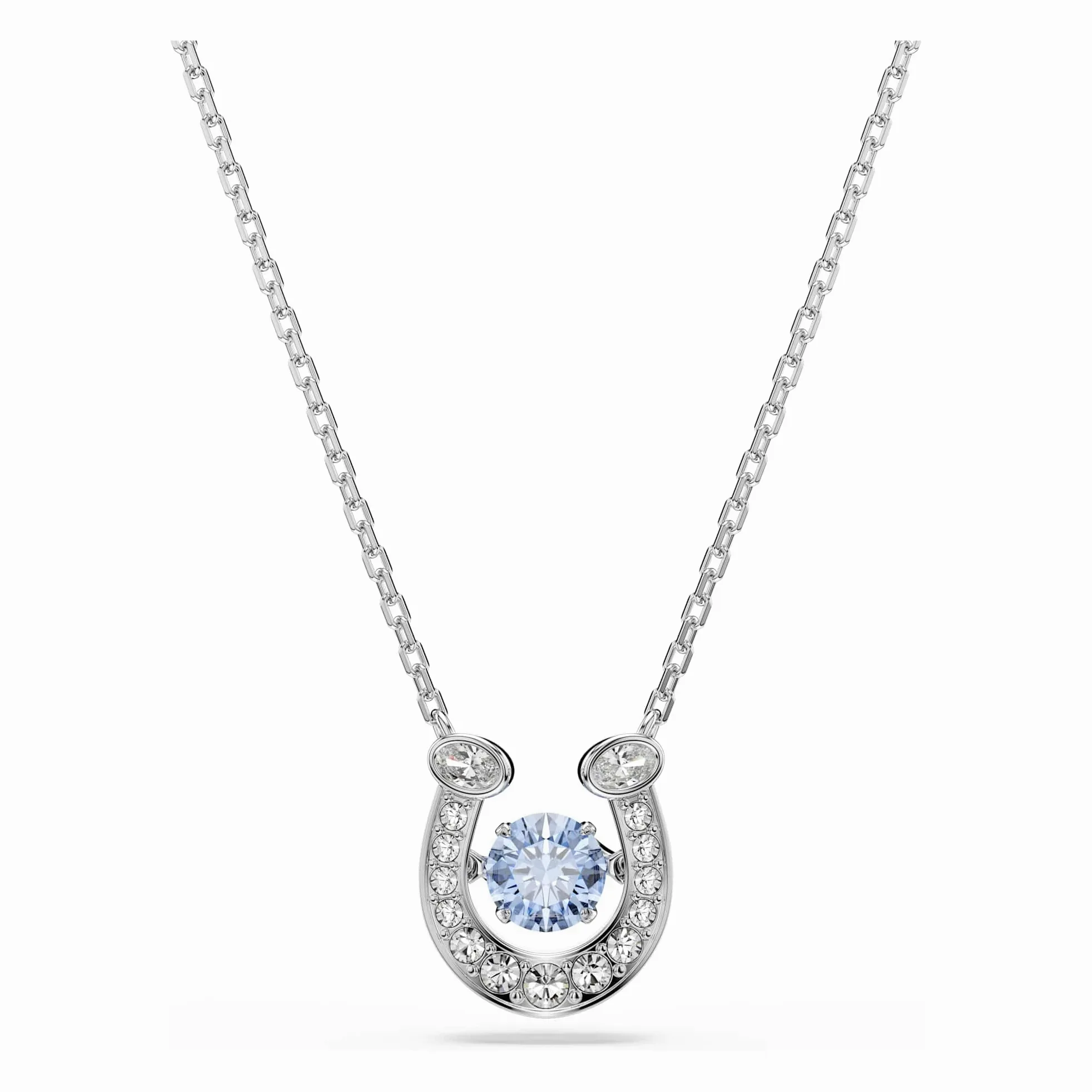 Swarovski Symbolica Kolekcja, Szlif okrągły, Pavé, Podkowa, Niebieski, Powlekany rodem