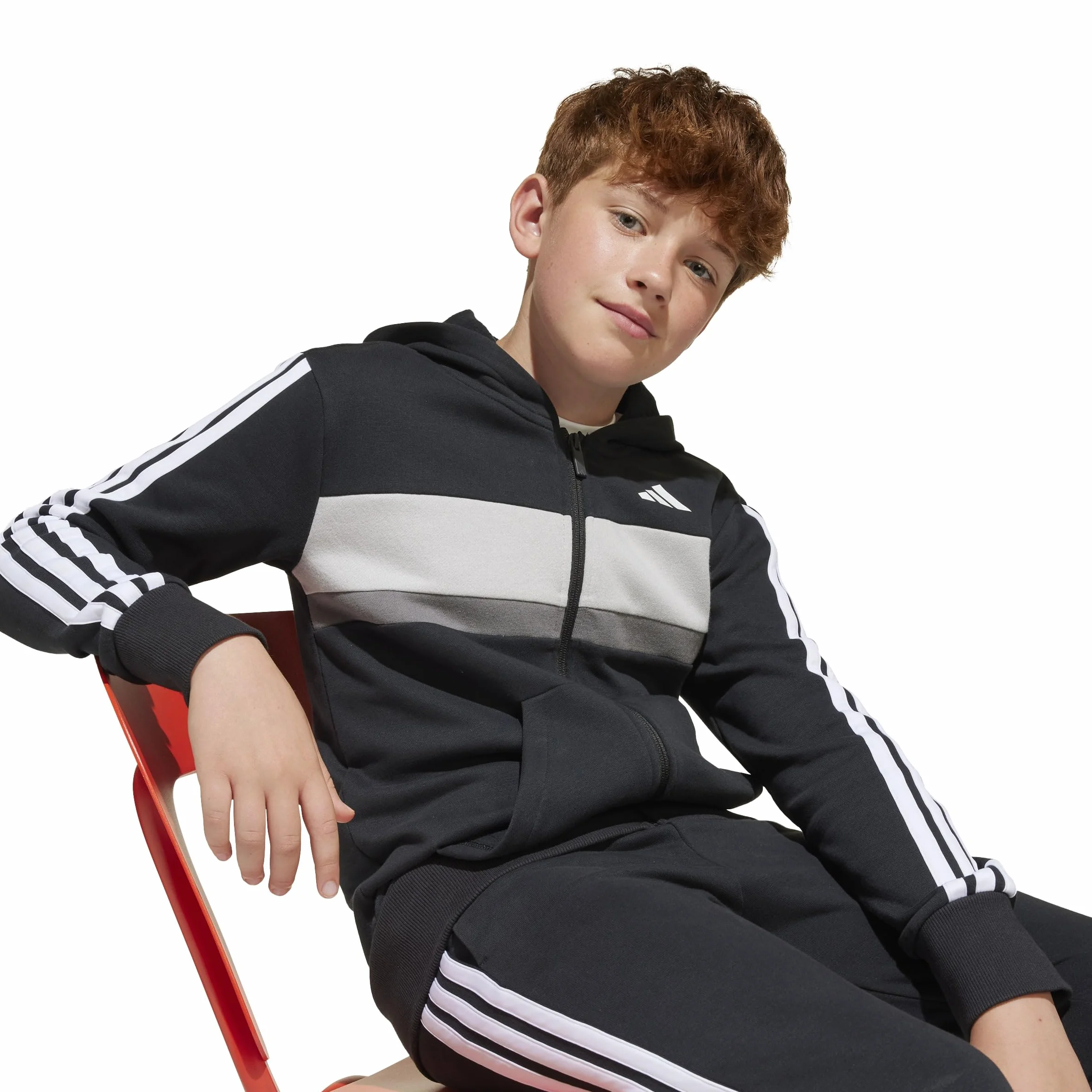adidas Seasonal Essentials Tiberio 3 Stripes Fleece Tracksuit Dres Uniseks dziecięcy