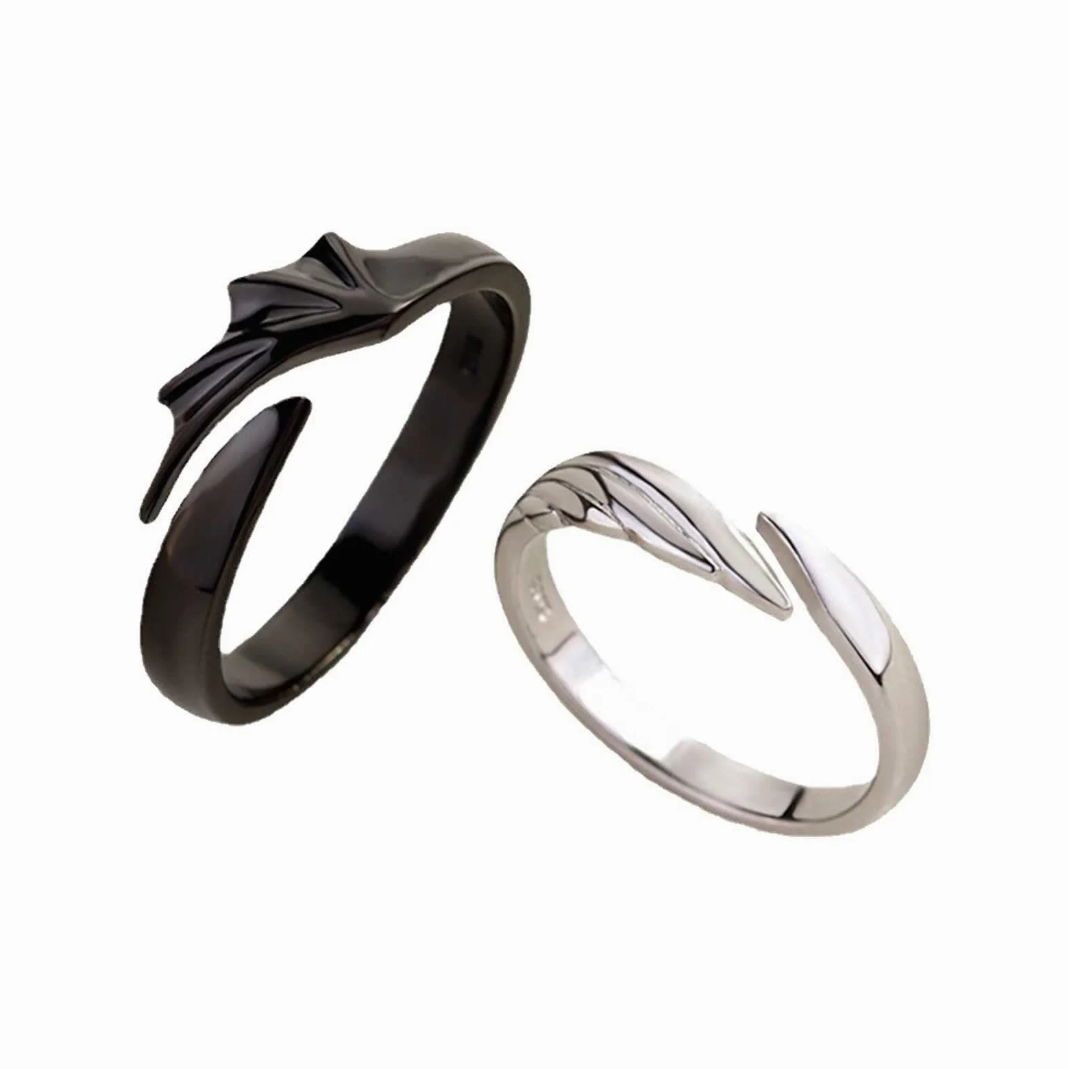 Rings,thumb ring,ladies rings,Couple Matching Rings For Man Woman Custom Adjustable Sun Moon Ring Set Angel Devil Dragon Open Rings Couple Matching