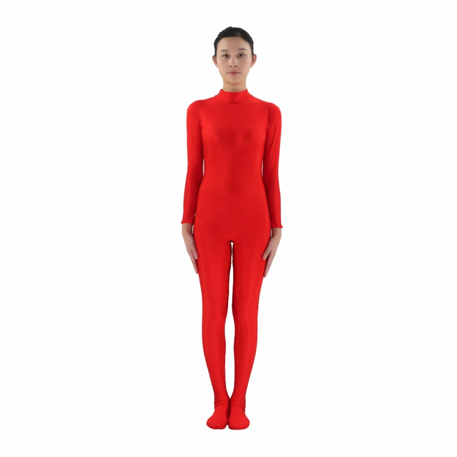 Damski golf z długim rękawem bez rąk Unitard Second Skin Fancy Dress Kostium Spandex Body do tańca gimnastyki