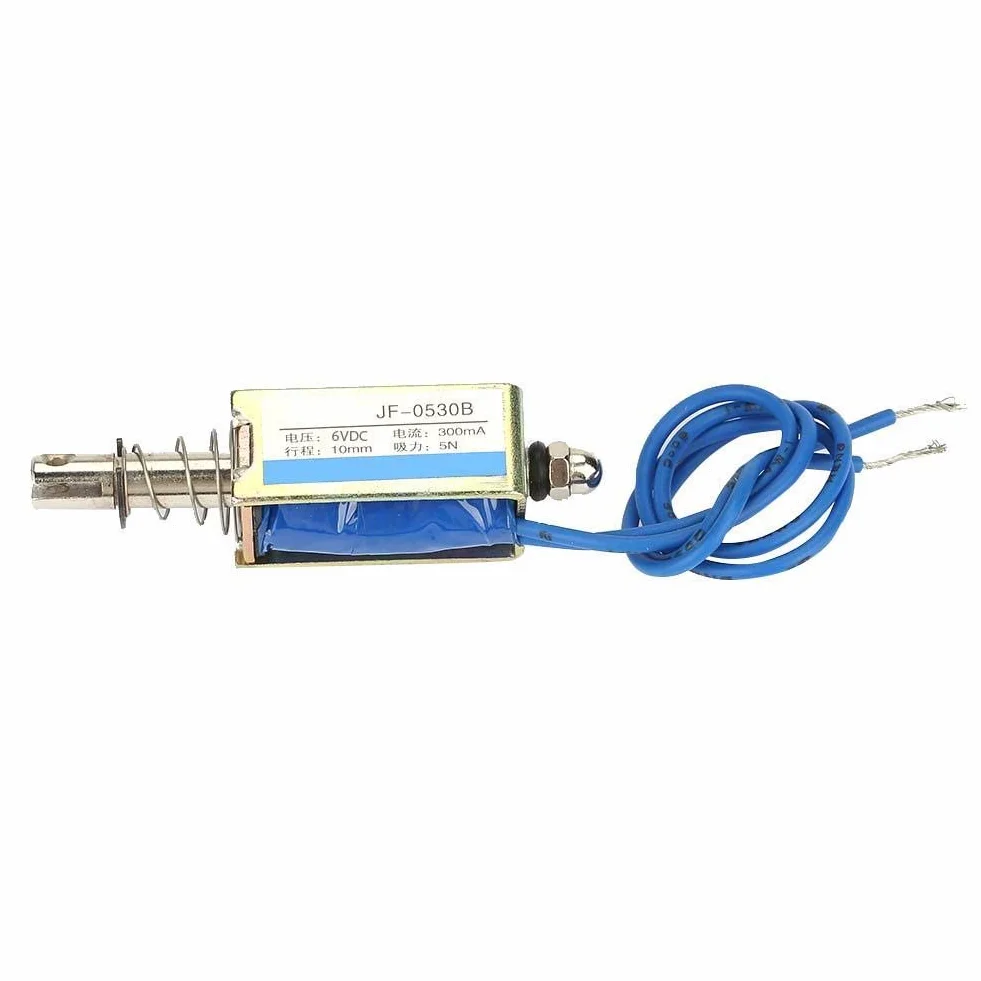 Push-pull elektromagnes 12V elektromagnes otwarta rama Typ sterowania automatyki 6/12/24V DC 300mA DC Pulower elektromagnet 5N wysuwany zakres 10mm (6V)