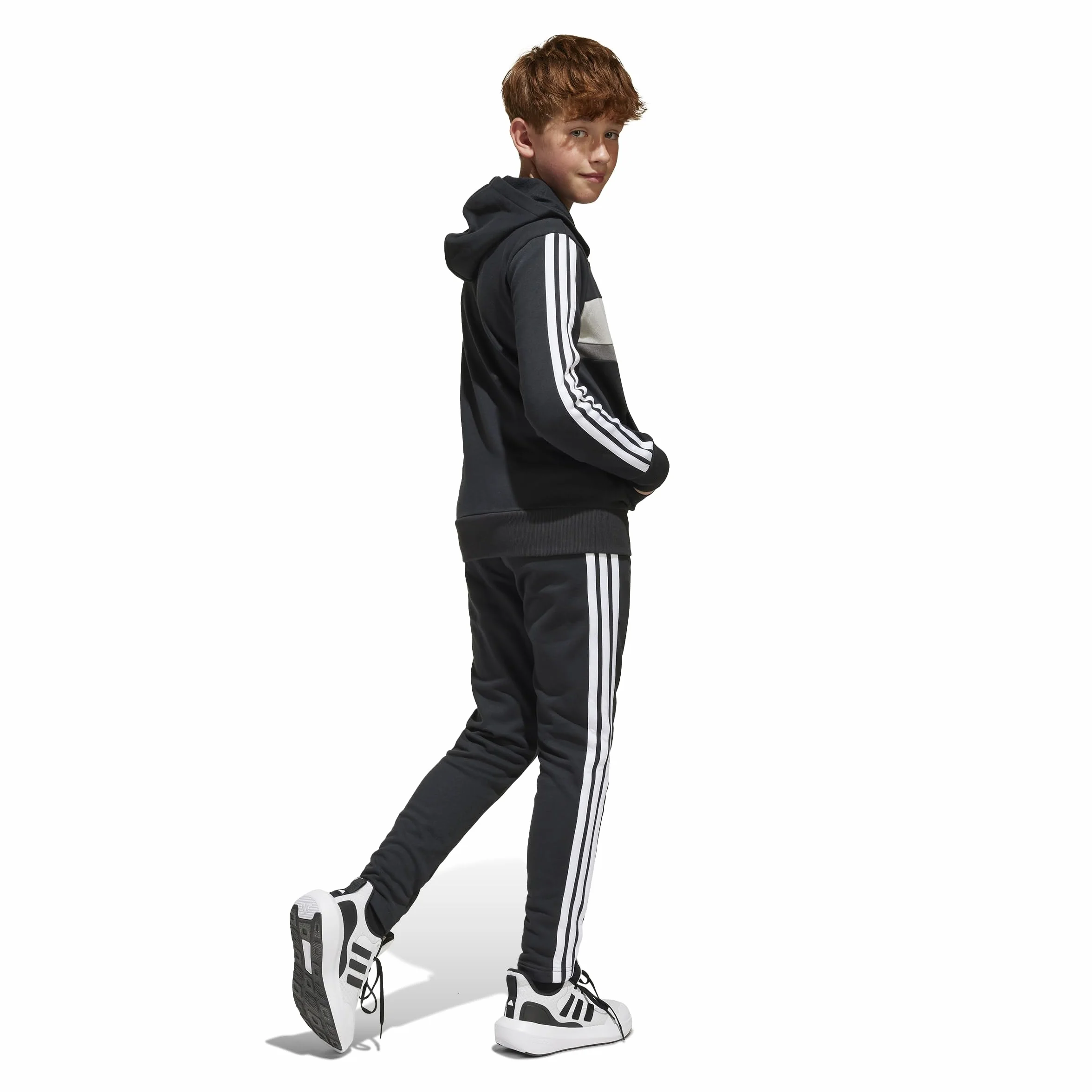 adidas Seasonal Essentials Tiberio 3 Stripes Fleece Tracksuit Dres Uniseks dziecięcy
