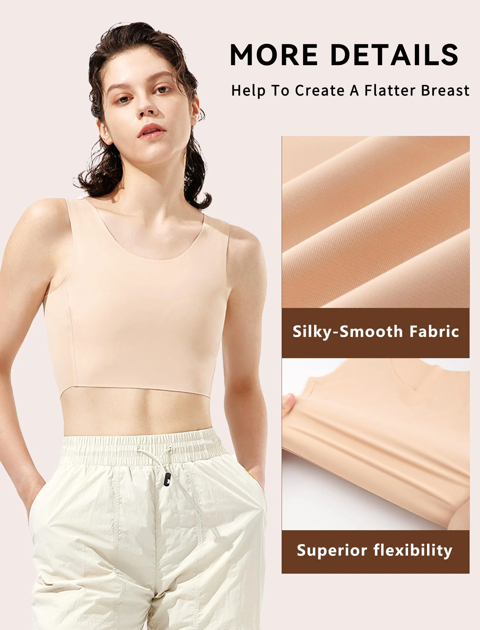Chest Binder Trans FTM Transgender lekki oddychający bezszwowy biustonosz