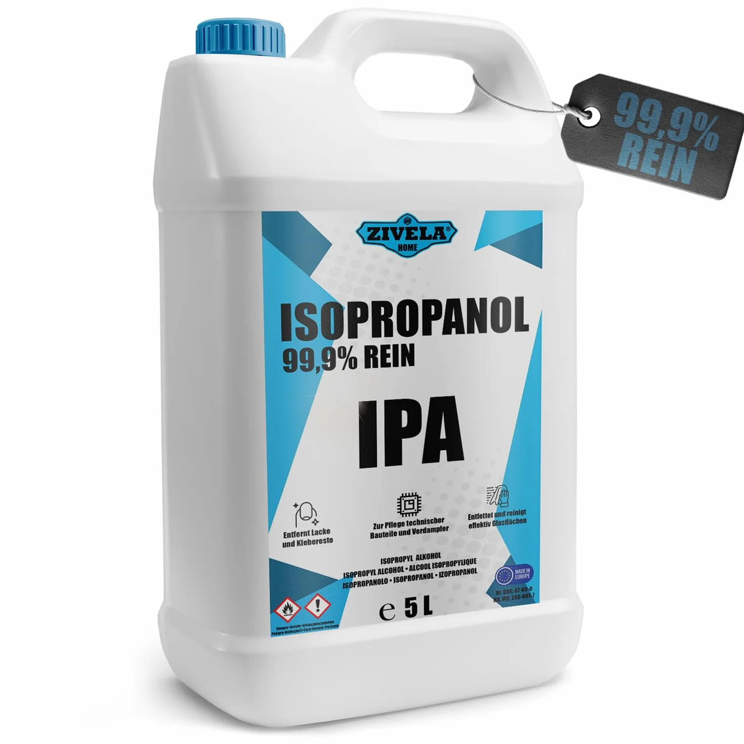 Izopropanol 99,9% 5L IPA do gospodarstwa domowego i elektroniki, soczewek i ekranów