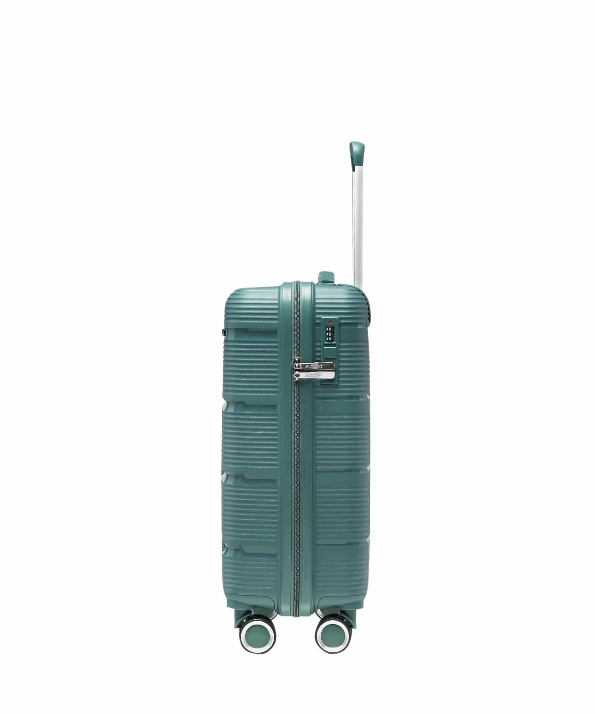 PUCCINI Walizka Kabinowa, Twarda, Zielona, Polipropylen, 36L, 4 Kółka Obrotowe 360°, 56x36x22 cm, 2.6 kg