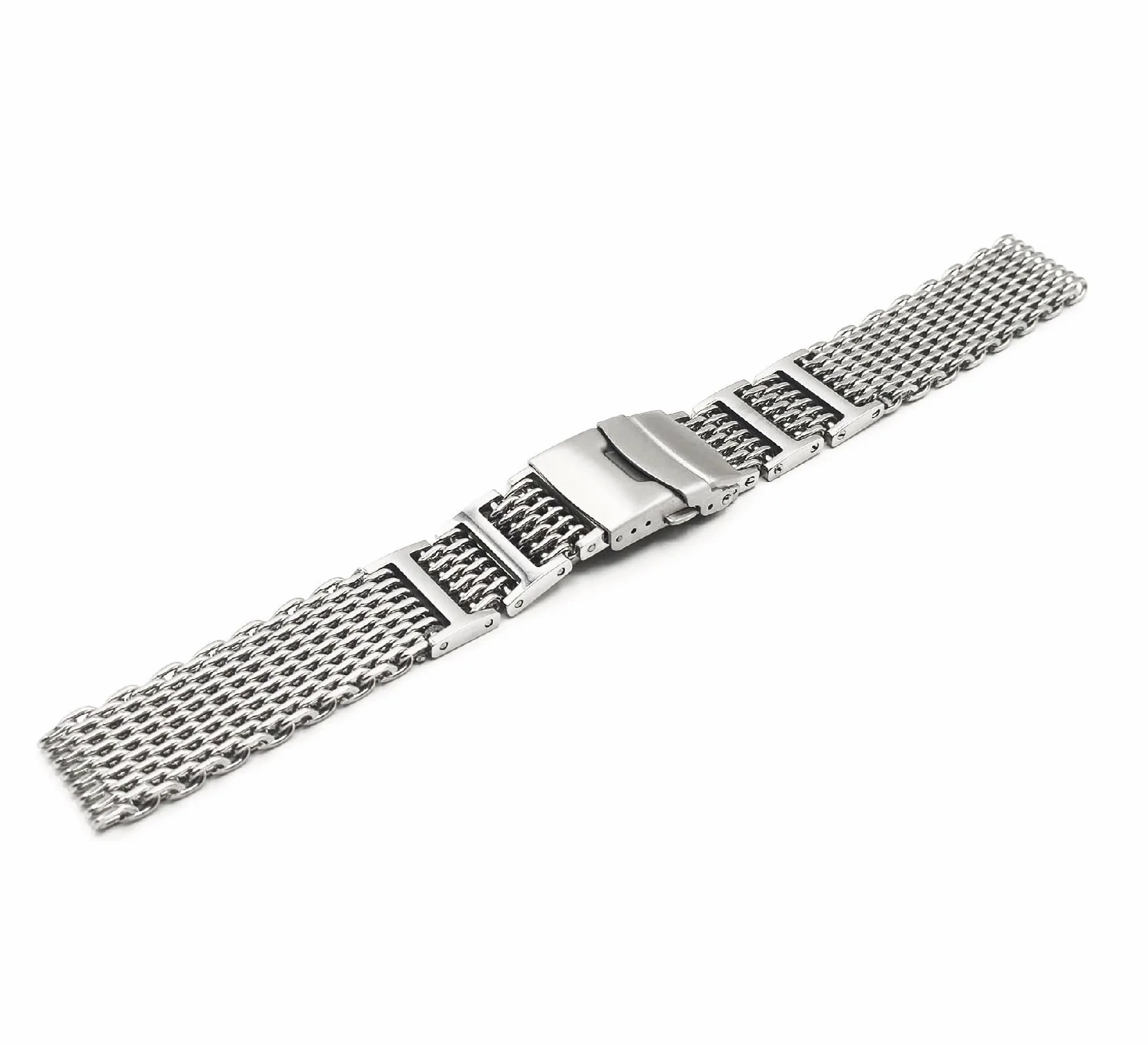 Bransoletka Shark Mesh ze stali nierdzewnej ONE More STRAP 20mm22mm 24mm kompatybilny z Citizen Promaster i Seiko SKX sub diver pasek do zegarka milan