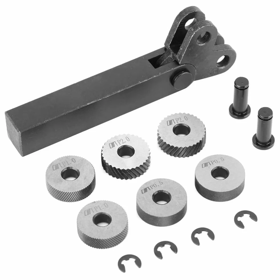 Rändelwerkzeug Stahl 7 Sztuk 0,5/1/2mm Diagonalne Dual Linear Do Obrabiarek Z Wzorami Powierzchniowymi