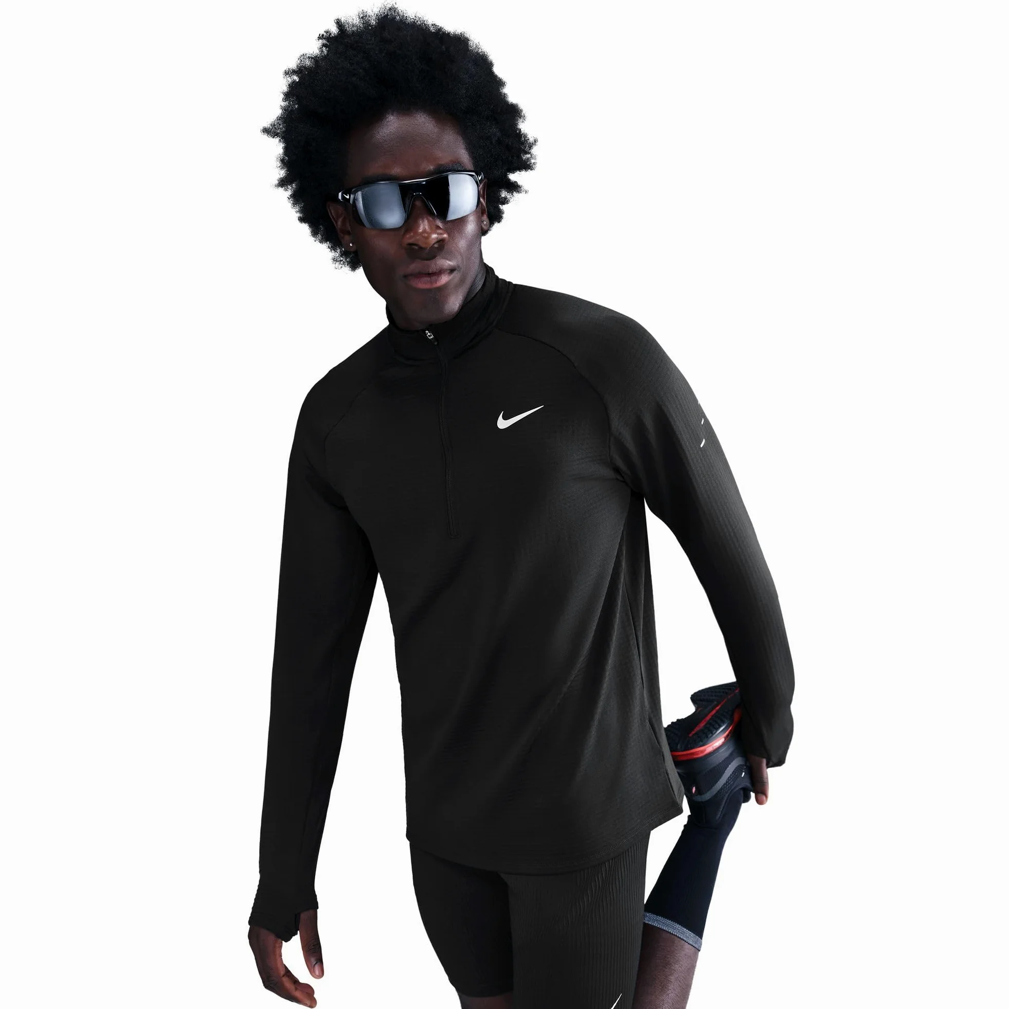 NIKE Górna część biegowa Mężczyźni Nike Stride Winterfestes Therma-fit Repel Laufoberteil Mit Halbreißverschluss Für Herren