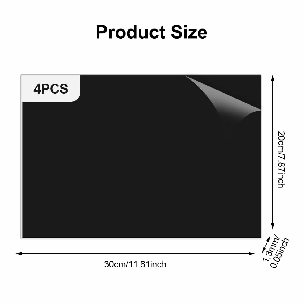 Materiał laserowy 30 x 20 cm, płyta z tworzywa sztucznego ABS do grawerowania, grubość 1,3 mm, płyta do grawerowania, półfabrykaty, 4 sztuki, płytki do grawerowania, do tabliczki z nazwiskiem, drzwi