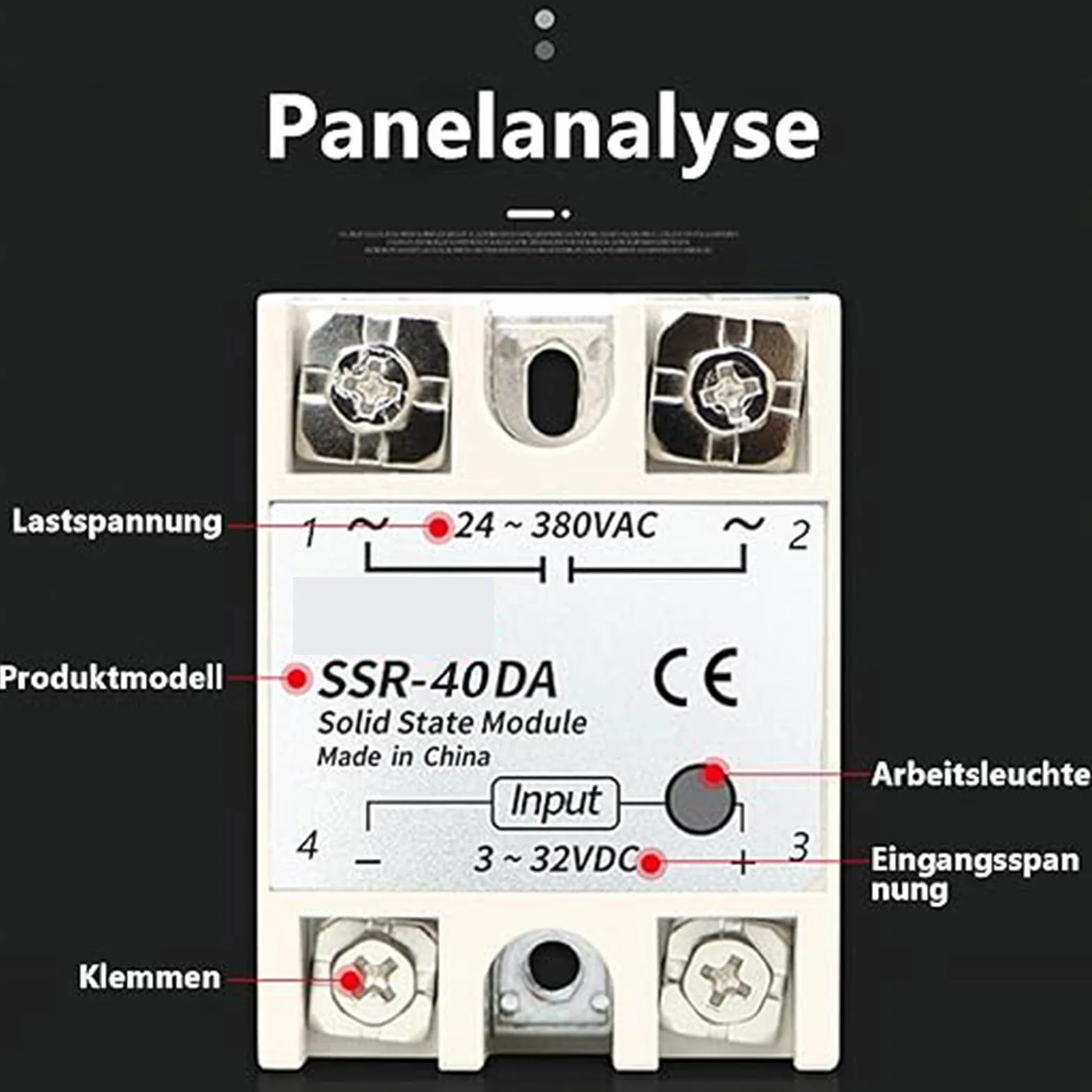 CAM2 2 szt. przekaźnik półprzewodnikowy SSR-40DA, 3-32 V DC, 24-380VAC 40A, automatyczny, montaż na panelu