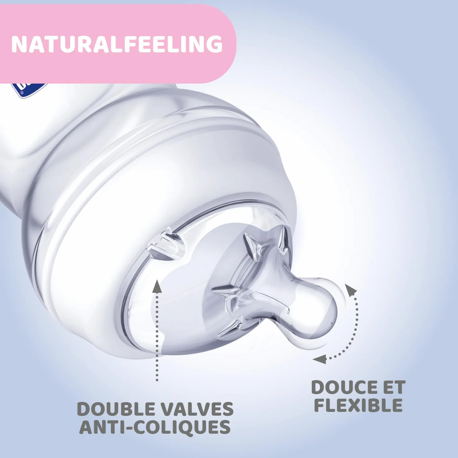 Chicco Butelka Natural Feeling, Antykolkowa, Dla Niemowląt 0 miesięcy + 150 ml, z Miękkim i Elastycznym Silikonowym Smoczkiem, Odpowiednia do Karmienia Naprzemiennego, Przepływ Wolny, kolor neutralny
