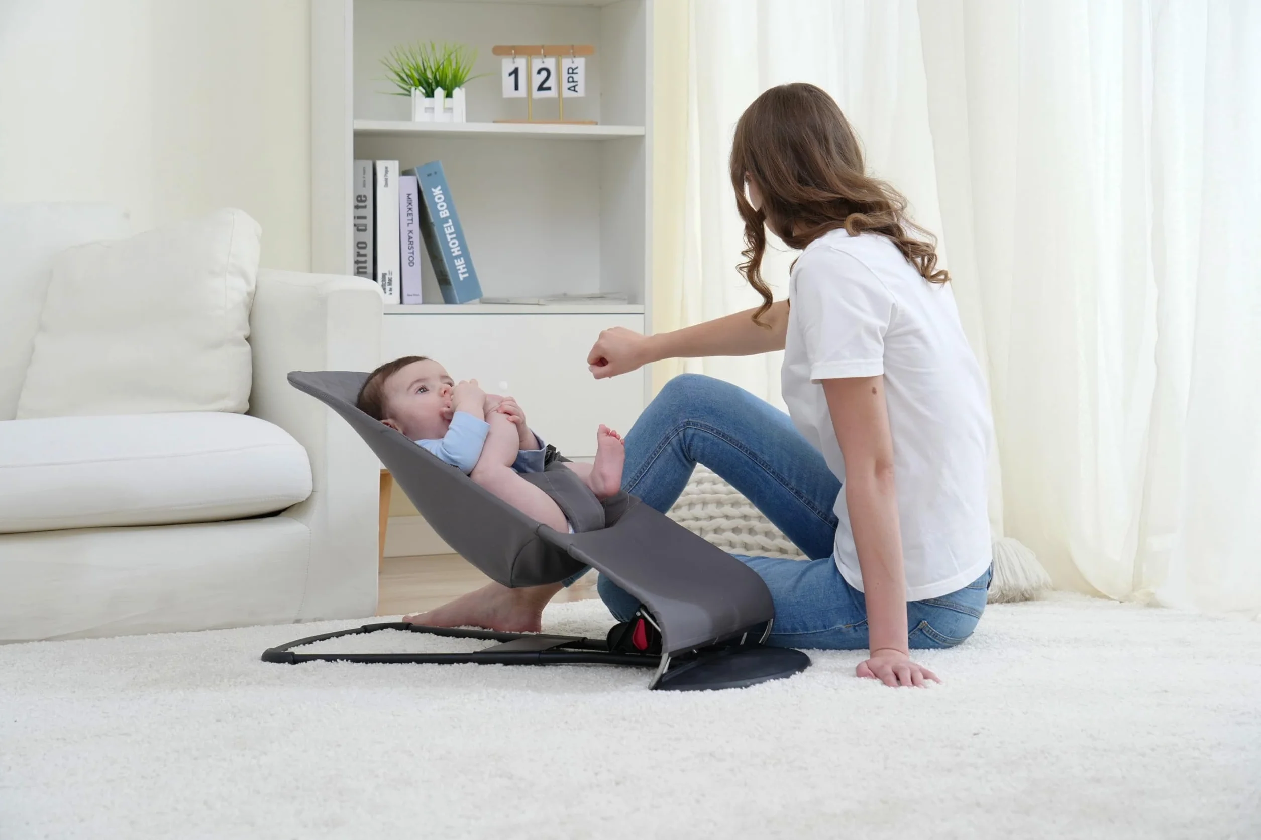 Beltop by Cover kompatybilny z Babyjorn Bouncer: Balance & Bliss - hipoalergiczne siedzisko z tkaniny poliestrowej - szare