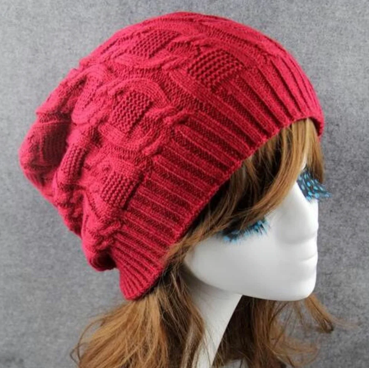 Czapka Beanie Czapka Zimowa Damska Ciepła Damska Obszycie Dzianinowe Czapki Keep Gothic (rosso Jeden Rozmiar)