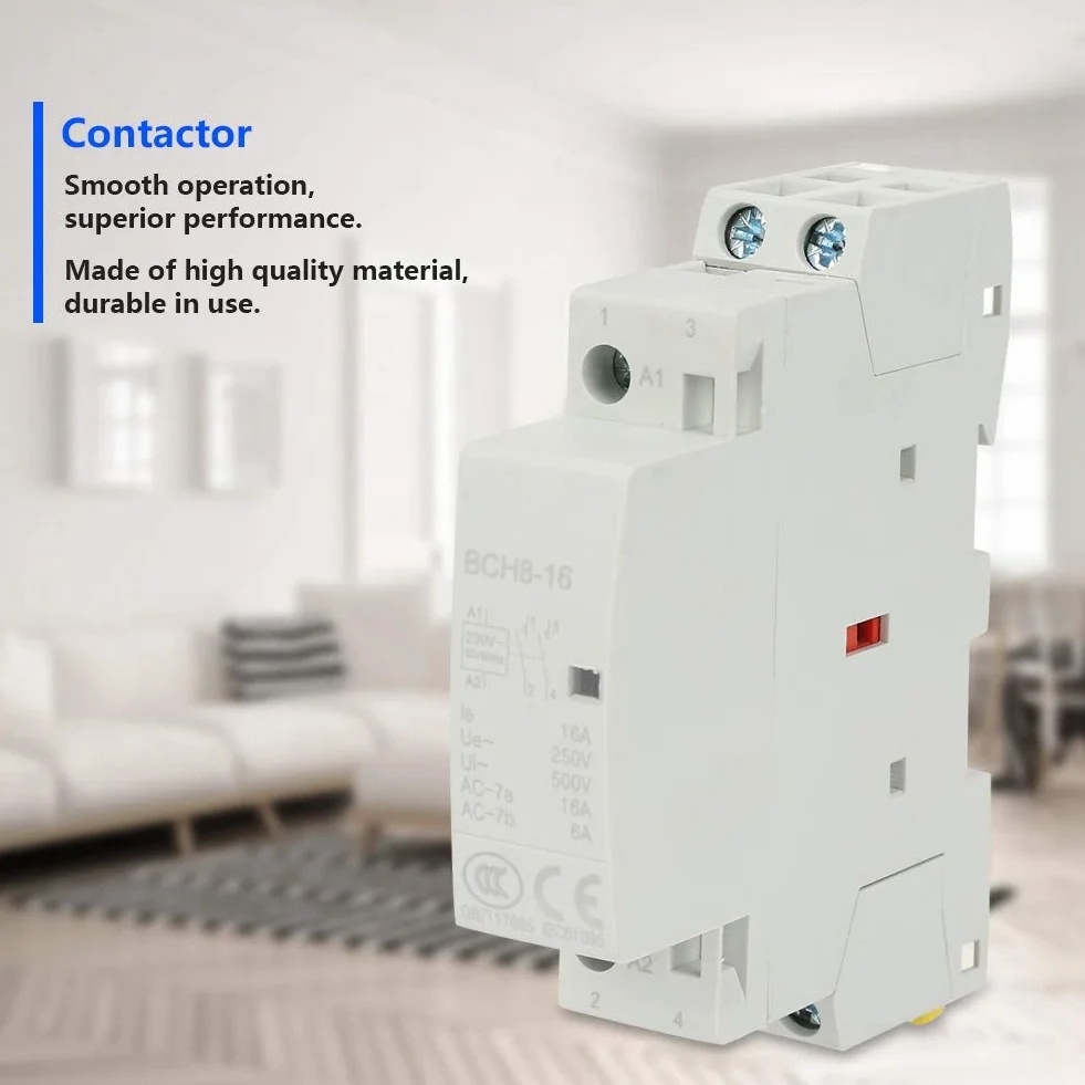 2P 16A 220V/230V HZ DIN Rail Stycznik domowy AC uniwersalny, normalnie otwarty uchwyt na szynę DIN
