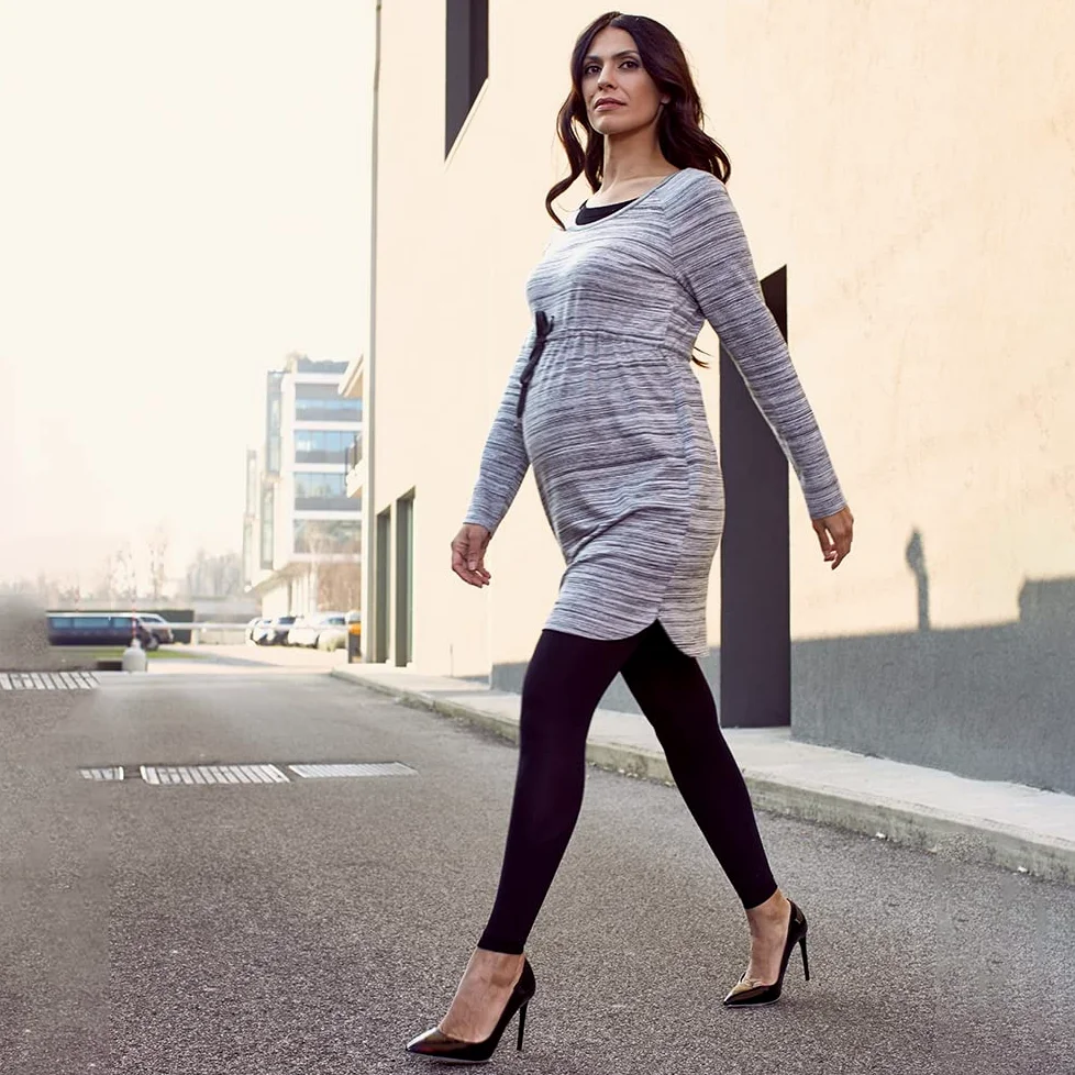 Legginsy Maman 70 nieprzezroczystych rajstop dla kobiet ciężarnych 12-15 mmHg, czarny, M-L
