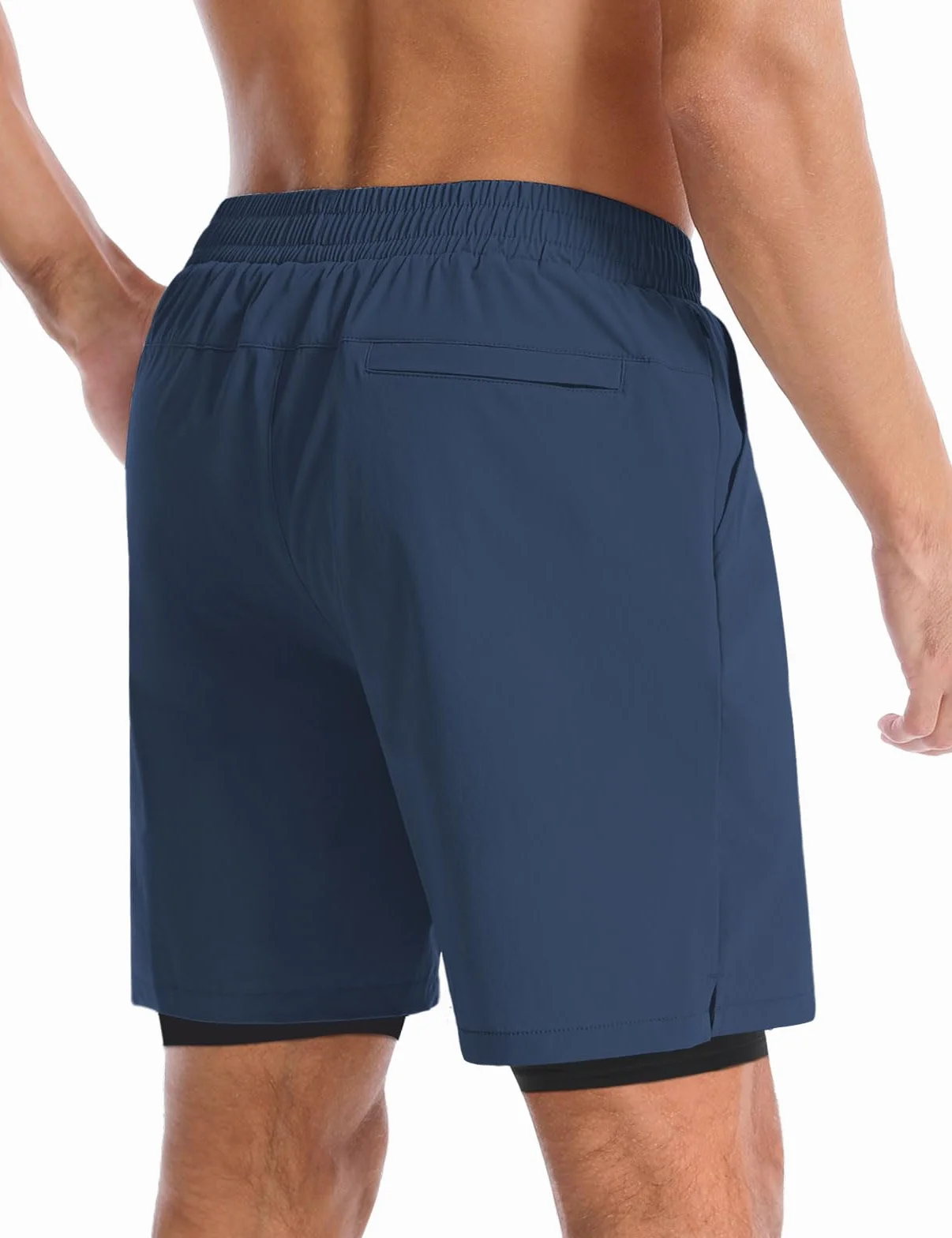 Aolesy Męskie spodenki do biegania 15 cm / 18 cm szybkoschnące spodenki treningowe na siłownię z kieszeniami, trening tenisowy lekkoatletyczny (bez wkładki i wkładki)
