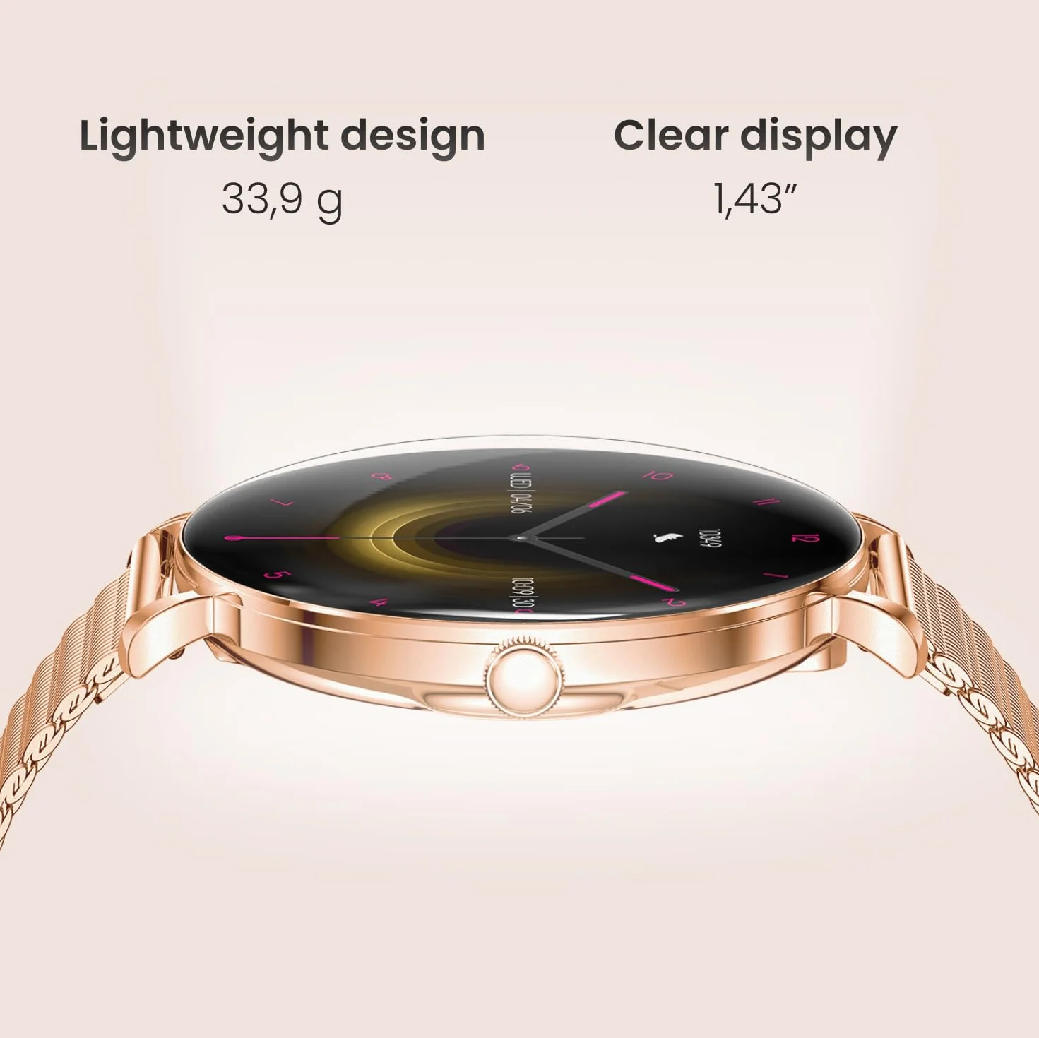 Forever Smartwatch Lucca SB-370 - Zegarek Damski z Funkcją Dzwonienia, Wodoodporny, Sportowy, Kobiecy Dodatek, Dwa Paski, Modny Wzór Panterka, Rosegold, Zegarek na Ręke