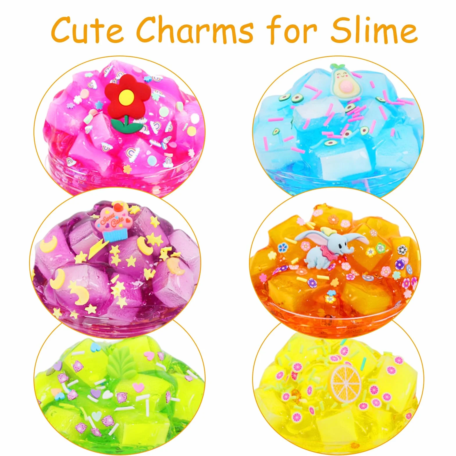 Ainiv Zestaw 6 sztuk Clear Slime, kolorowy, puszysty szlam dla dzieci, prezent na imprezę dla dzieci, urodziny, Wielkanoc, Boże Narodzenie, Nowy Rok, prezent dla dziewcząt i chłopców w wieku 6, 7, 8,