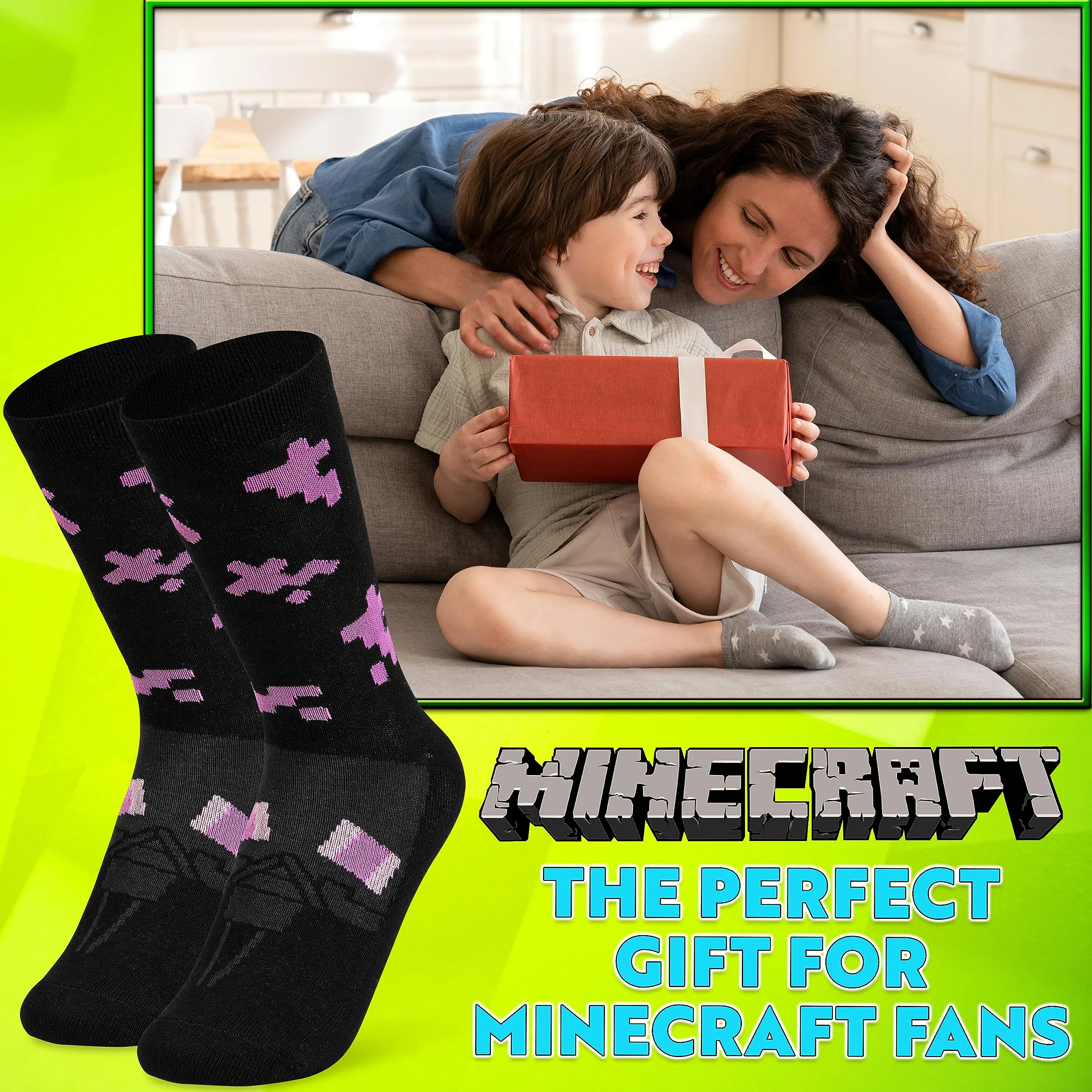 Minecraft Chłopięce skarpety 3-pak lub 5-pak - bogate w bawełnę skarpety do kostki dla dzieci codzienne szkolne sporty - prezenty dla graczy dla chłopców